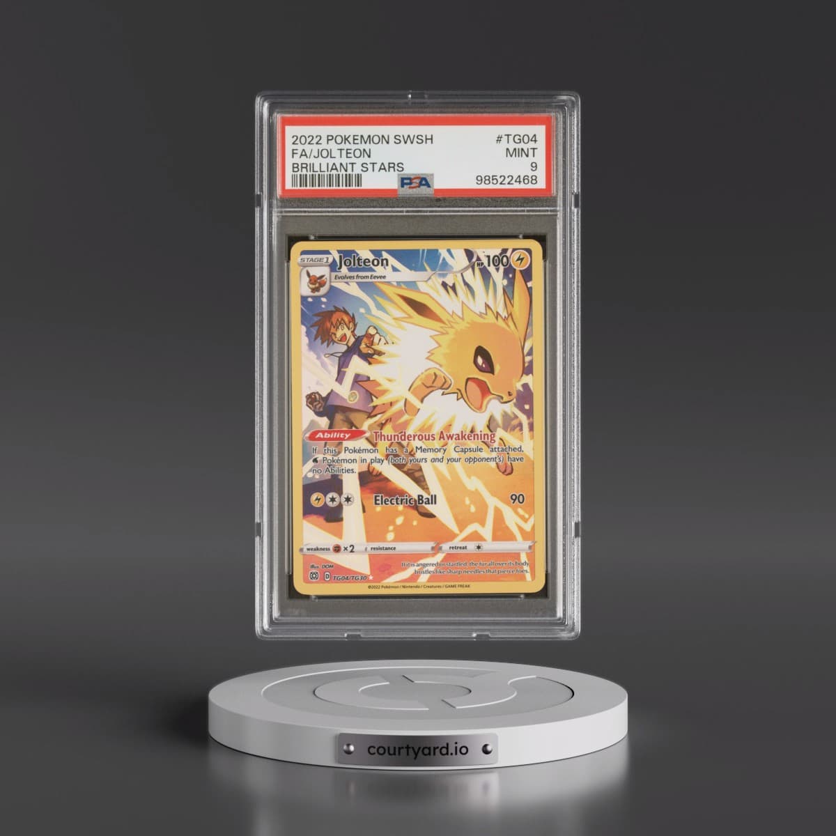 2022 Pokémon Sword & Shield Brilliant Stars #TG04 Jolteon - Full Art (PSA 9 MINT)