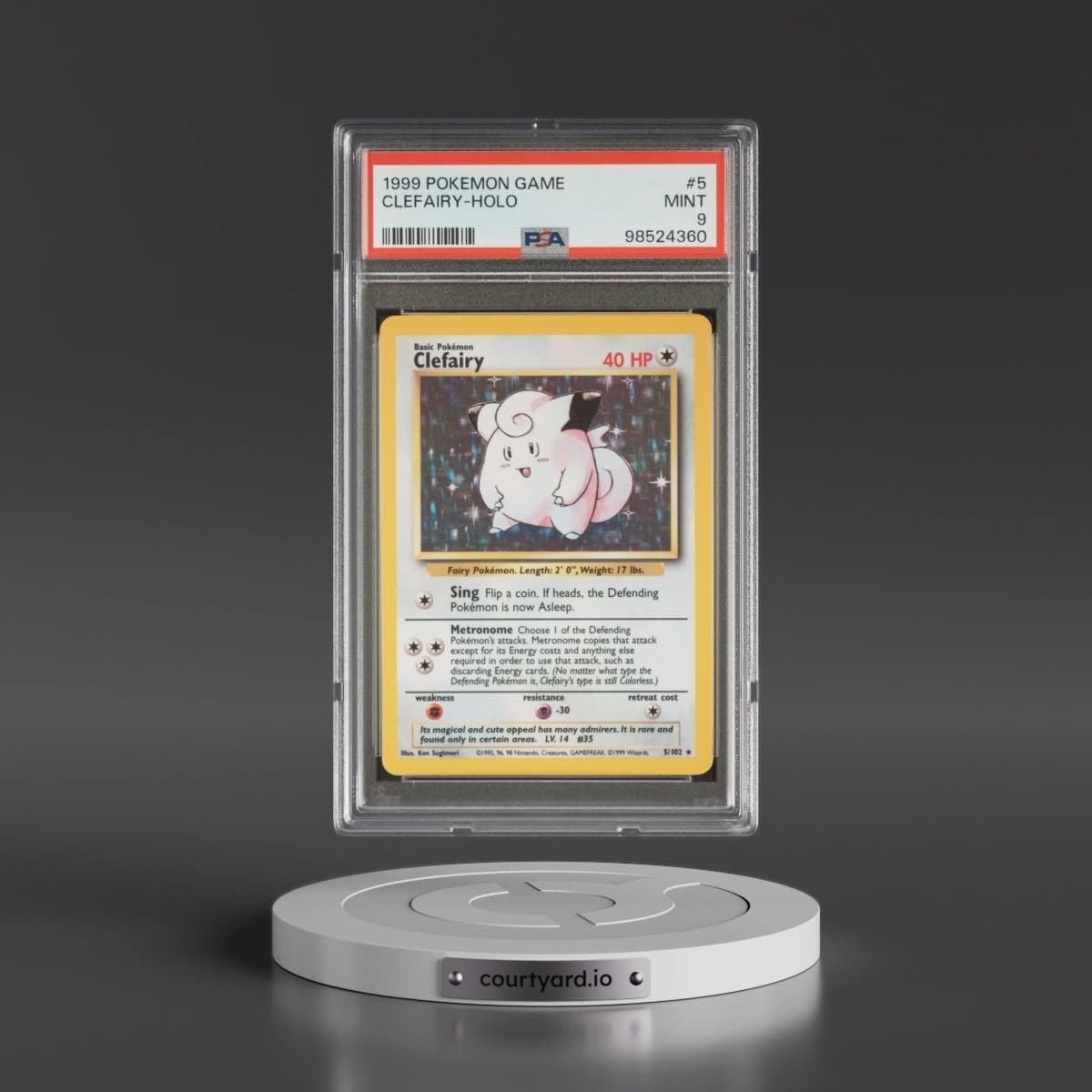 1999 Pokémon Game #5 Clefairy - Holo (PSA 9 MINT)
