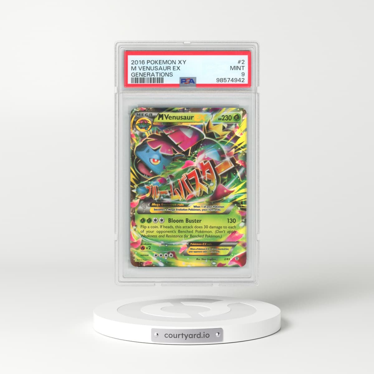 2016 Pokémon XY Generations #2 M Venusaur EX - Holo (PSA 9 MINT)