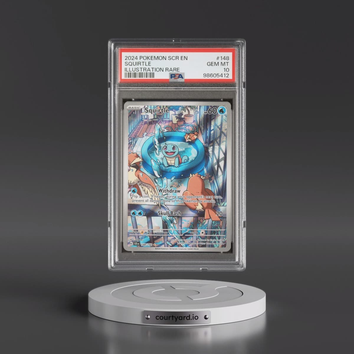 2024 Pokémon Scr EN-Stellar Crown #148 Squirtle - Illustration Rare (PSA 10 GEM MINT)