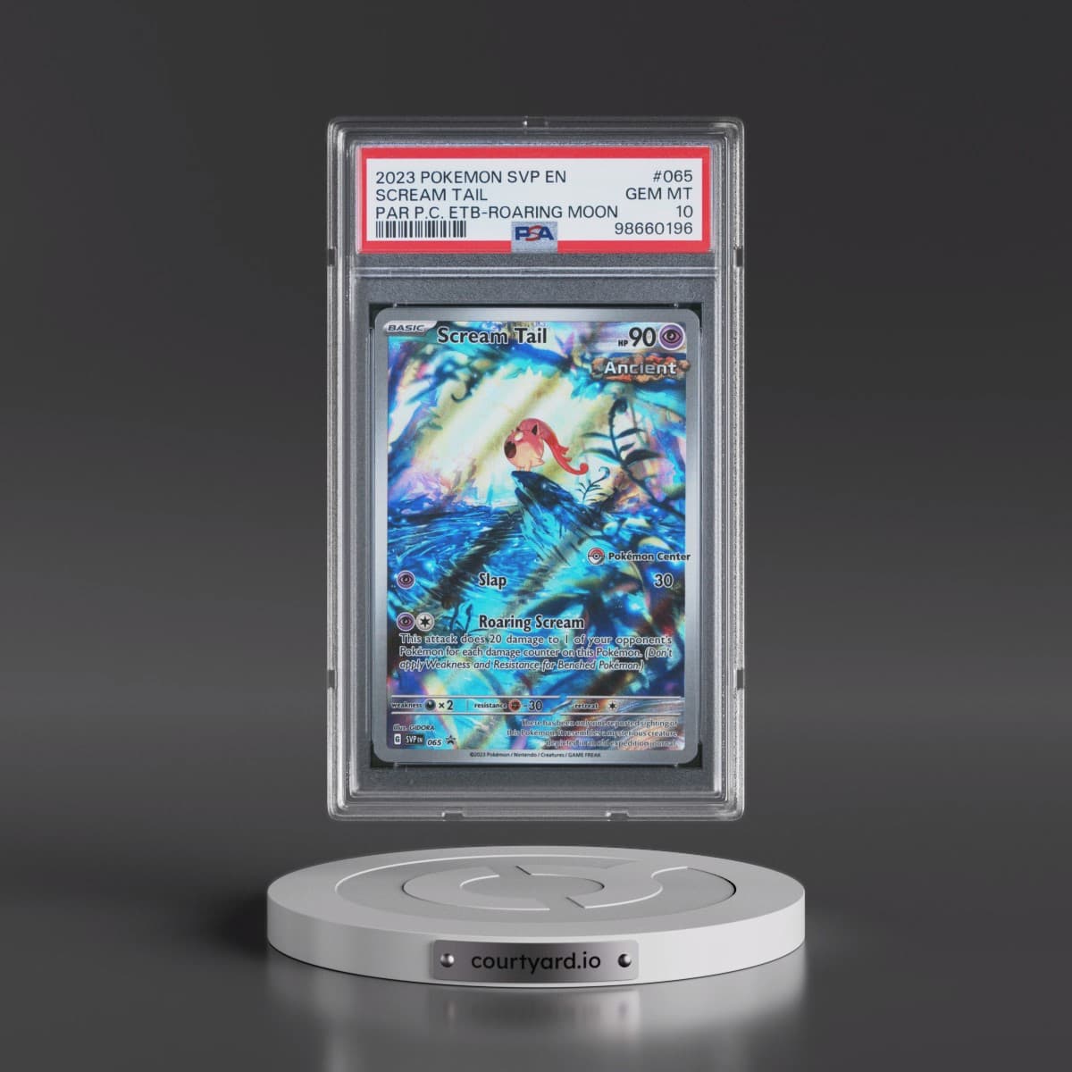 2023 Pokémon Svp EN-SV Black Star Promo #065 Scream Tail - Paradox Rift Pokemon Center Elite Trainer Box-Roaring Moon (PSA 10 GEM MINT)
