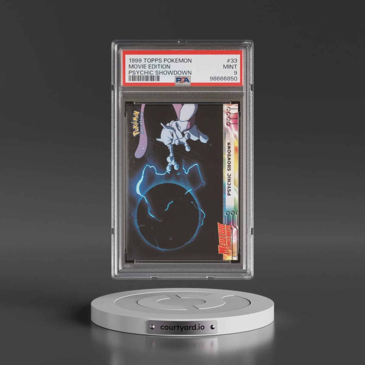 1999 Topps Pokémon the Movie Edt #33 Movie Edition - Psychic Showdown (PSA 9 MINT)