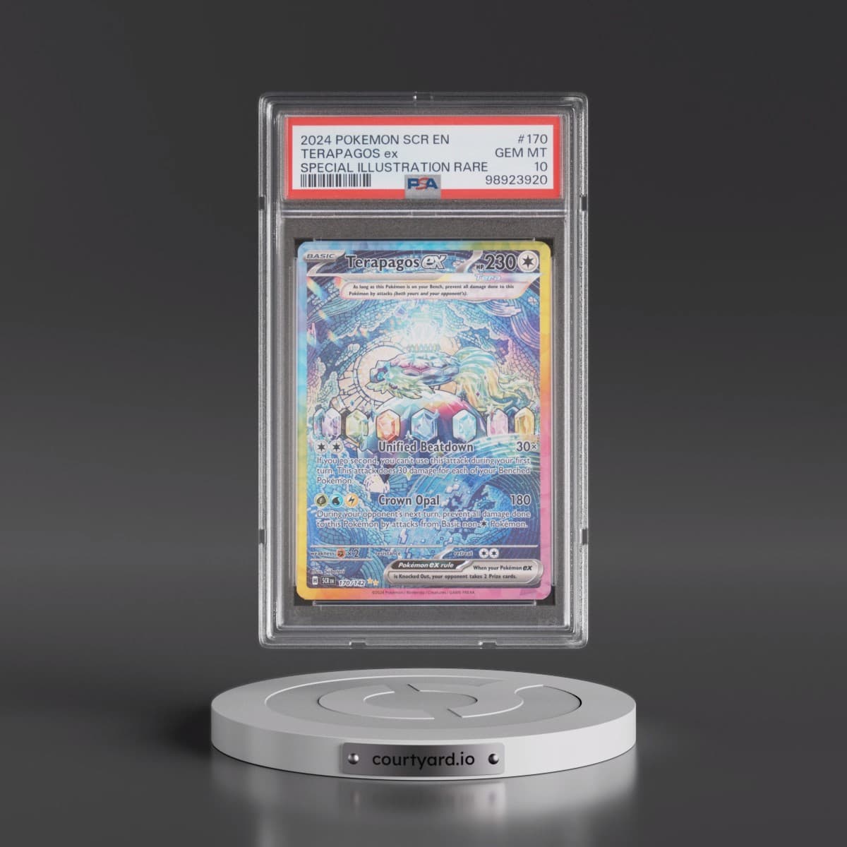 2024 Pokémon Scr EN-Stellar Crown #170 Terapagos EX - Holo Special Illustration Rare (PSA 10 GEM MINT)