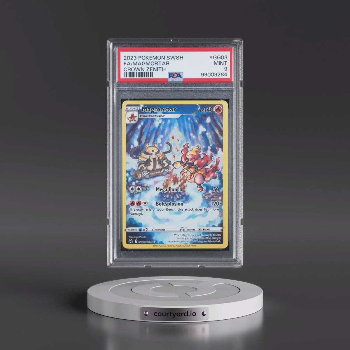 2023 Pokémon Sword and Shield Crown Zenith #GG03 Magmortar - Full Art (PSA 9 MINT)