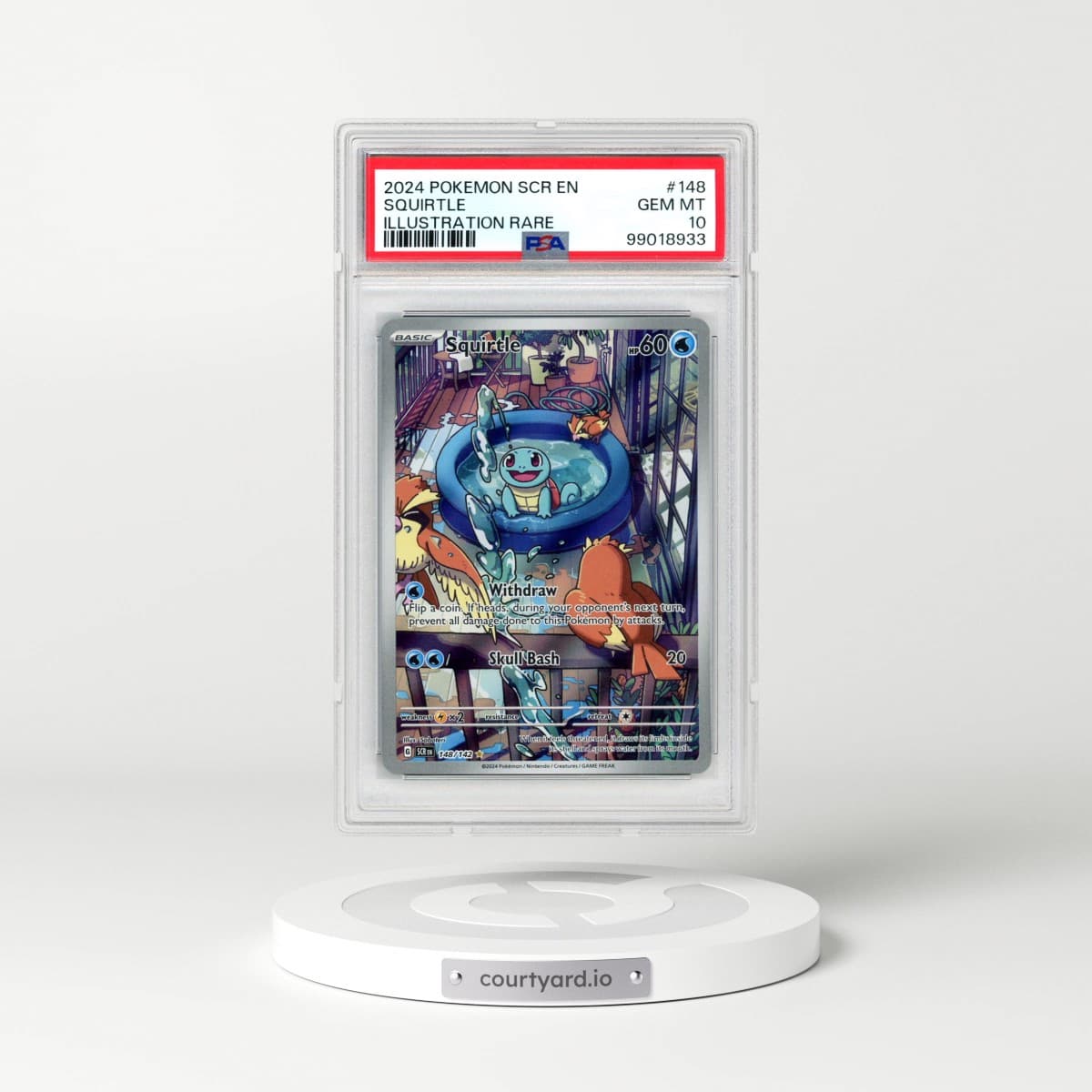 2024 Pokémon Scr EN-Stellar Crown #148 Squirtle - Illustration Rare (PSA 10 GEM MINT)