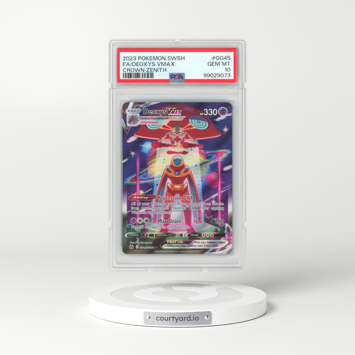 2023 Pokémon Sword and Shield Crown Zenith #GG45 Deoxys Vmax - Full Art (PSA 10 GEM MINT)