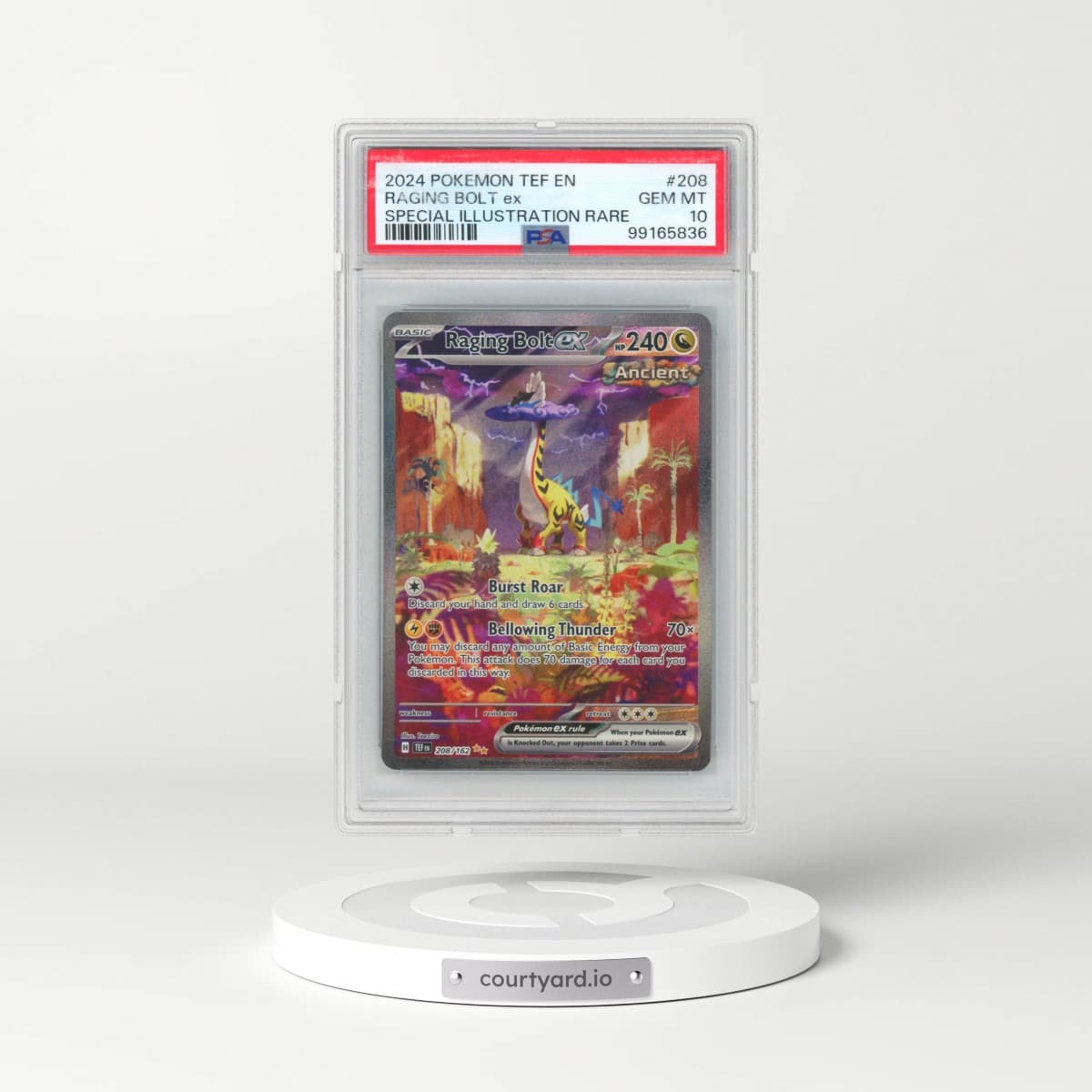 2024 Pokémon Tef EN-Temporal Forces #208 Raging Bolt EX - Holo Special Illustration Rare (PSA 10 GEM MINT)