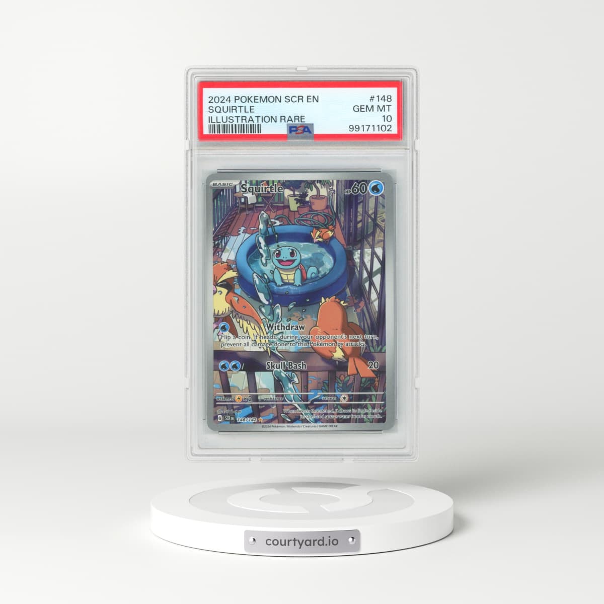 2024 Stellar Crown - SCR EN #148 Squirtle - Illustration Rare (PSA 10 GEM MINT)