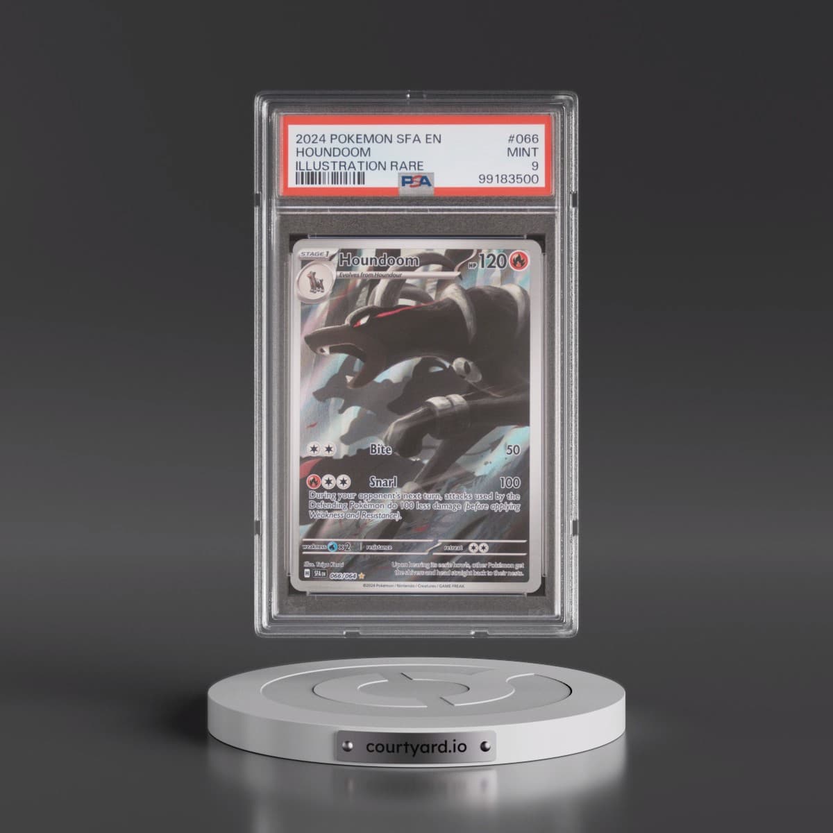 2024 Pokémon Sfa EN-Shrouded Fable #066 Houndoom - Illustration Rare (PSA 9 MINT)