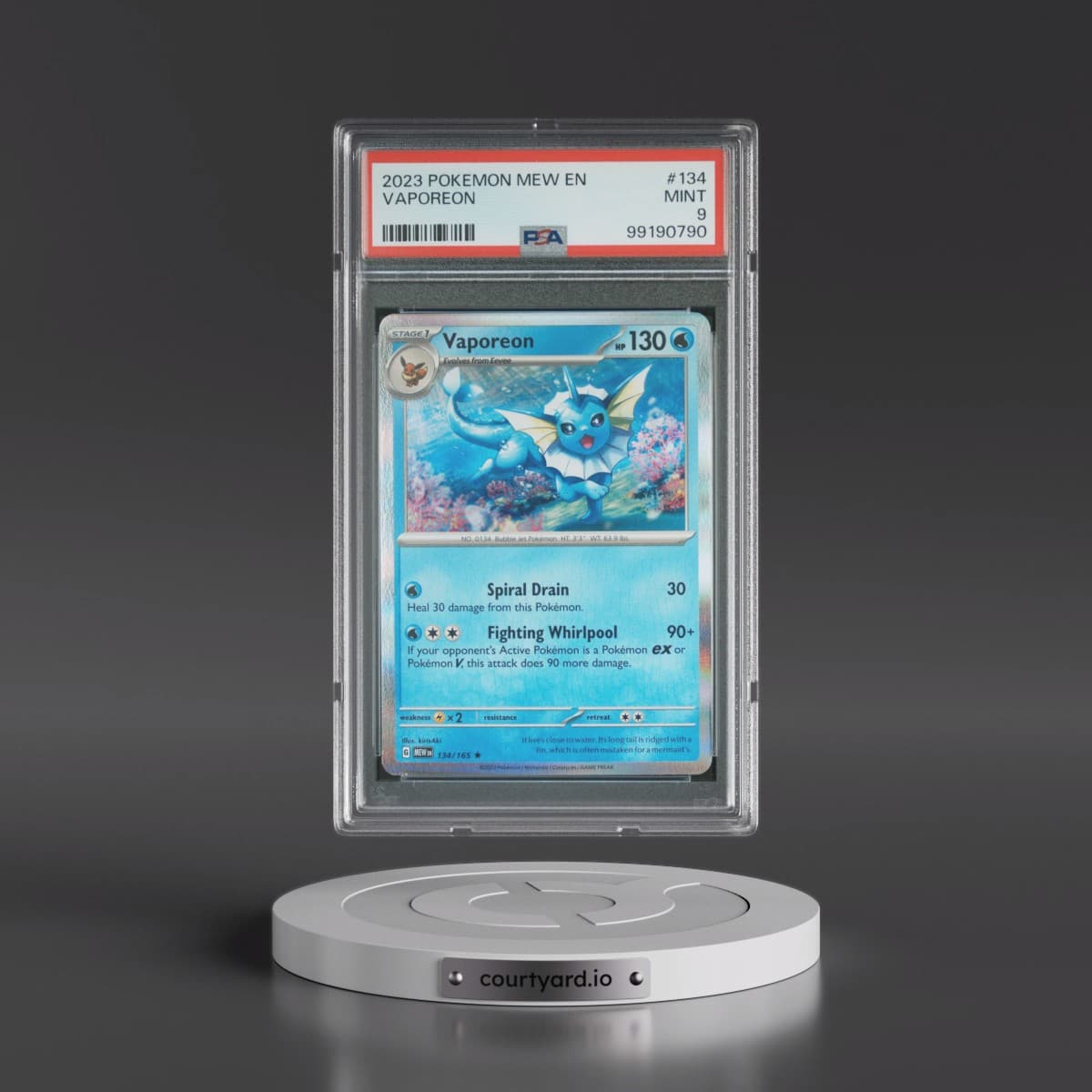 2023 Pokémon Mew EN-151 #134 Vaporeon (PSA 9 MINT)