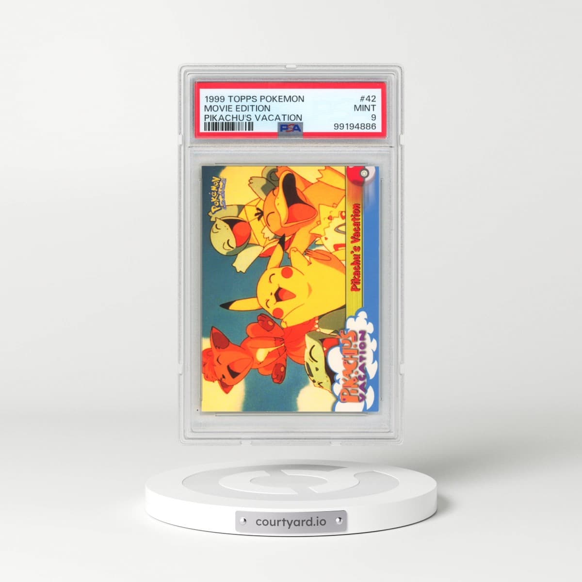 1999 Topps Pokémon the Movie Edt #42 Movie Edition - Pikachu's Vacation (PSA 9 MINT)