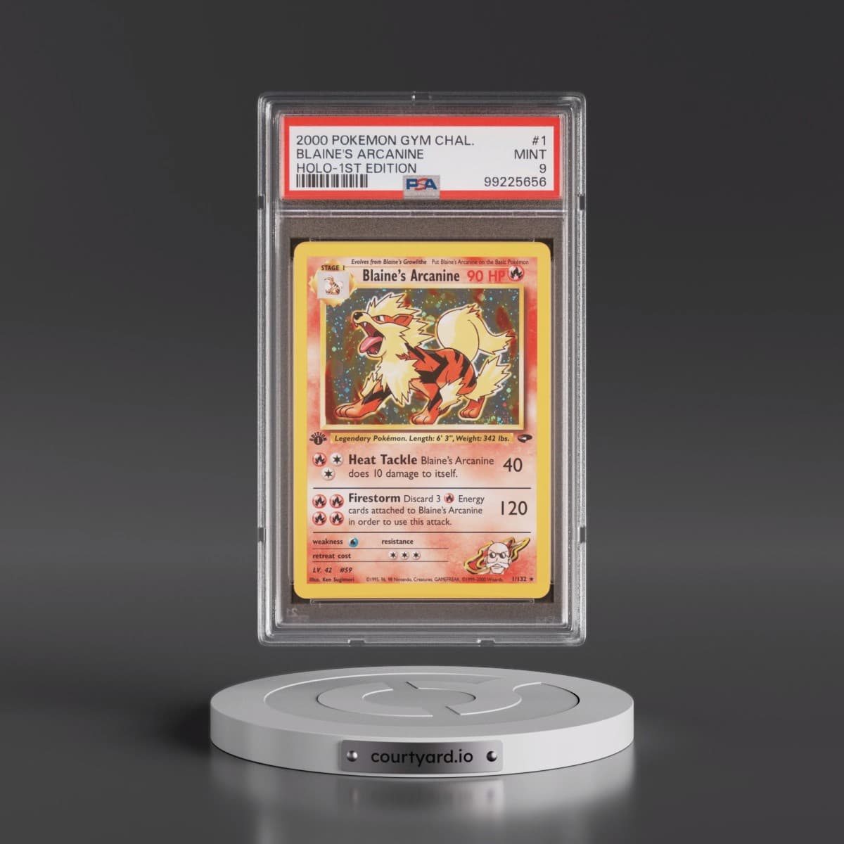 2000 Pokémon Gym Challenge #1 Blaine's Arcanine - 1st Edition Holo (PSA 9 MINT)