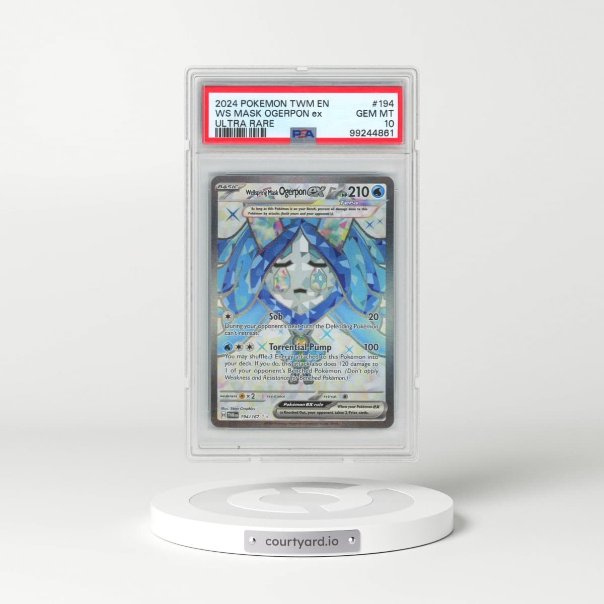 2024 Pokémon Twm EN-Twilight Masquerade #194 Wellspring Mask Ogerpon EX - Holo Ultra Rare (PSA 10 GEM MINT)