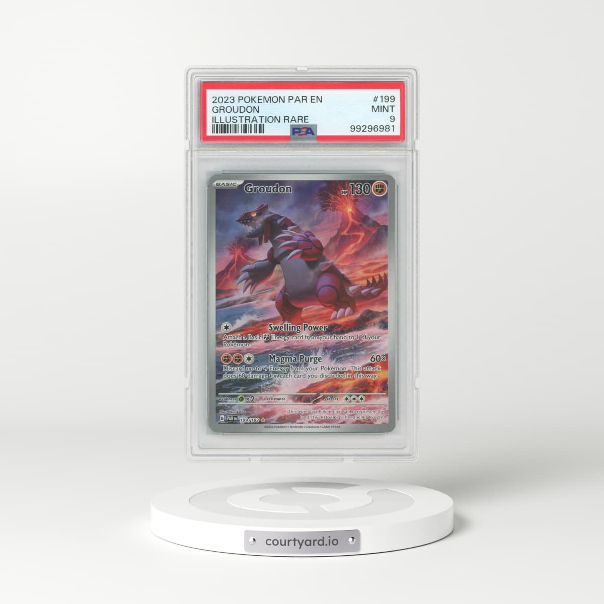 2023 Pokémon Par EN-Paradox Rift #199 Groudon - Illustration Rare (PSA 9 MINT)