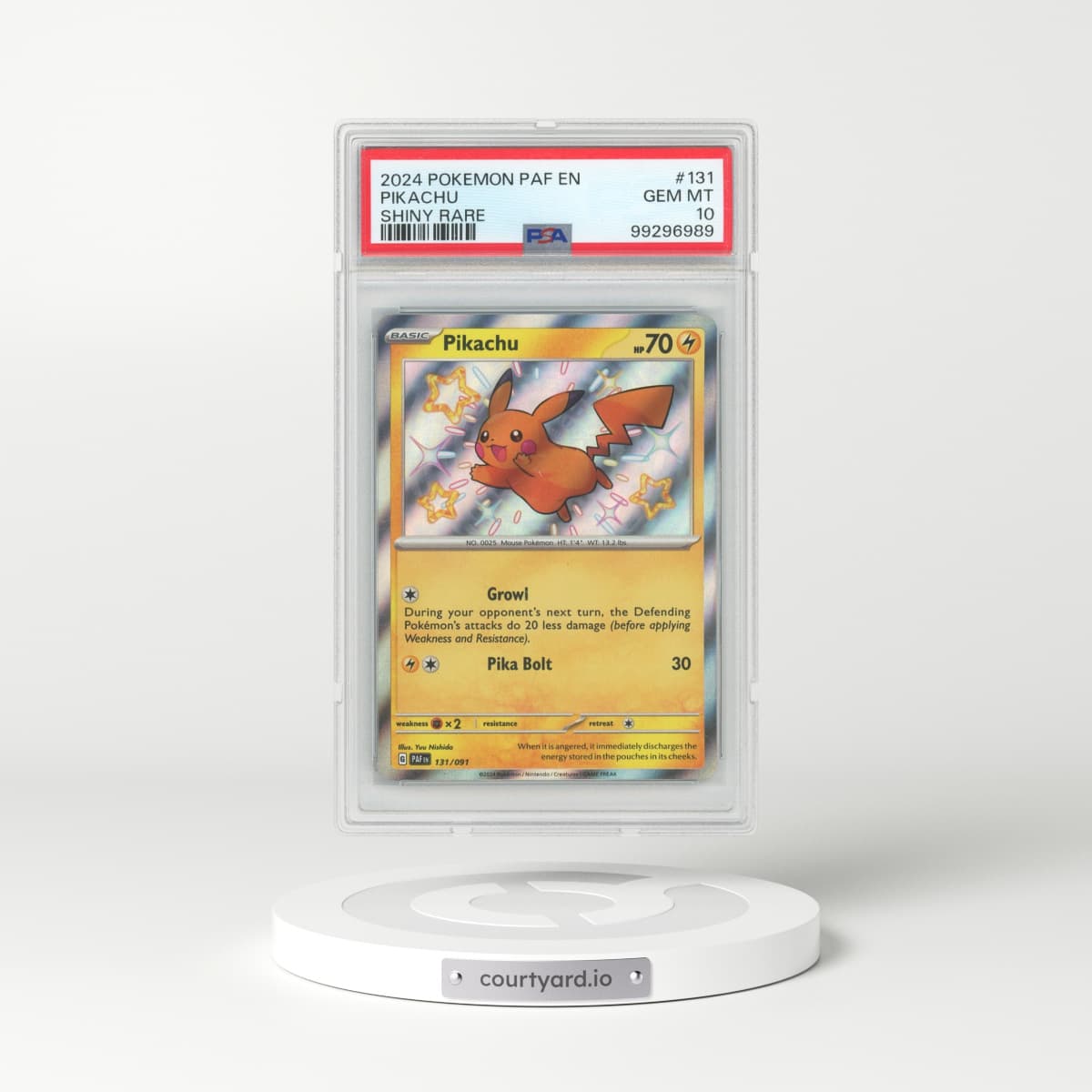 2024 Pokémon Paf EN-Paldean Fates #131 Pikachu - Shiny Rare (PSA 10 GEM MINT)