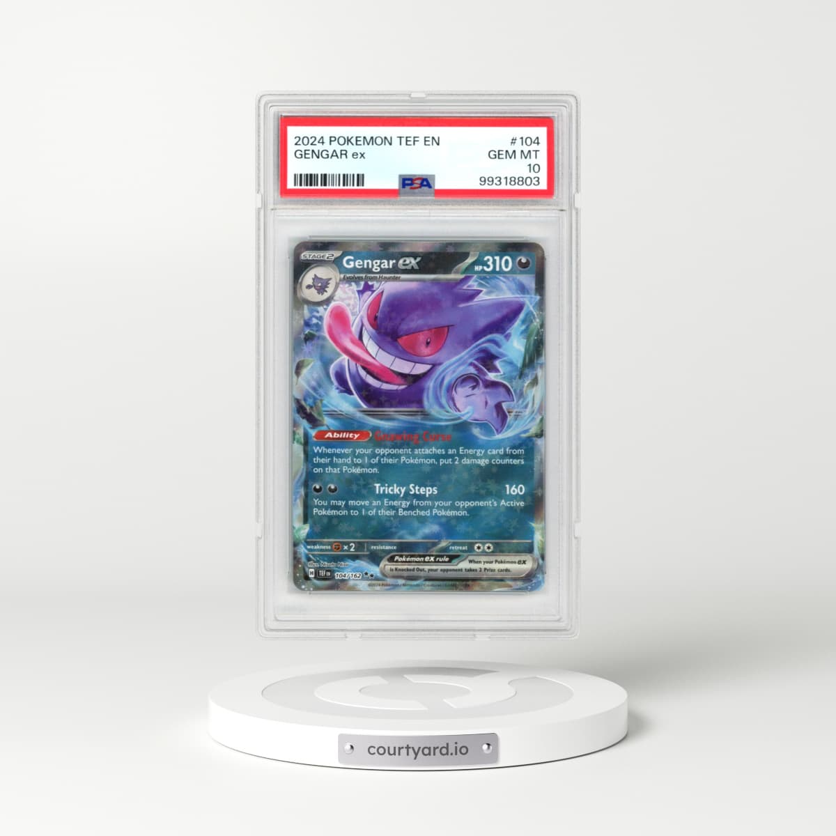 2024 Pokémon Tef EN-Temporal Forces #104 Gengar EX - Holo (PSA 10 GEM MINT)