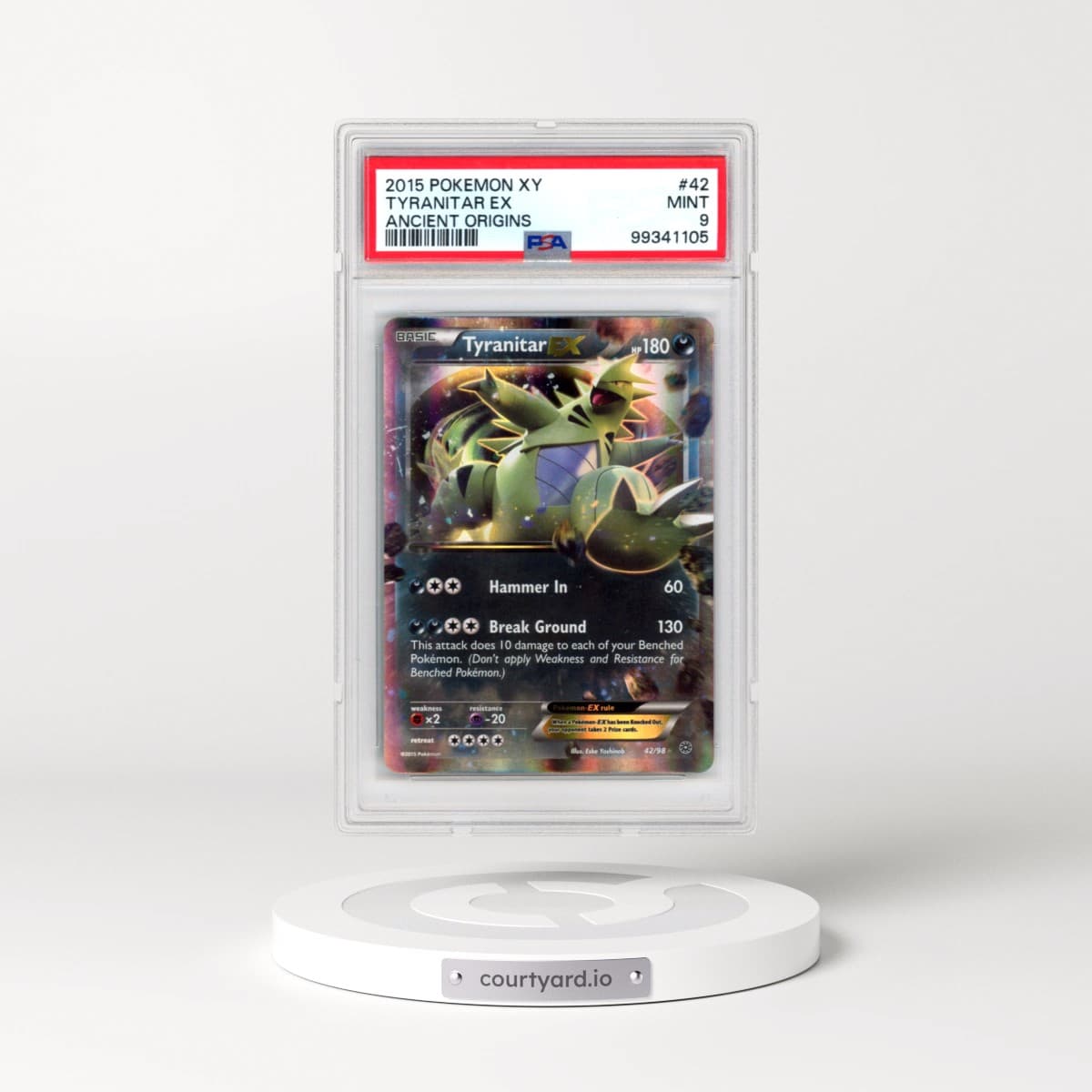 2015 Pokémon XY Ancient Origins #42 Tyranitar EX - Holo (PSA 9 MINT)