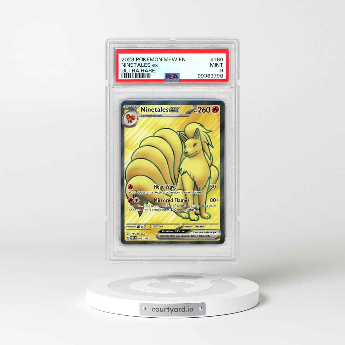 2023 Pokémon Mew EN-151 #186 Ninetales EX - Holo Ultra Rare (PSA 9 MINT)