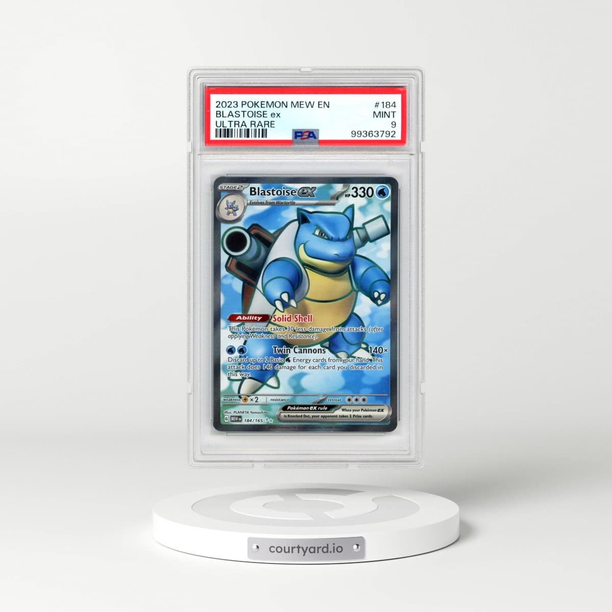 2023 Pokémon Mew EN-151 #184 Blastoise EX - Holo Ultra Rare (PSA 9 MINT)