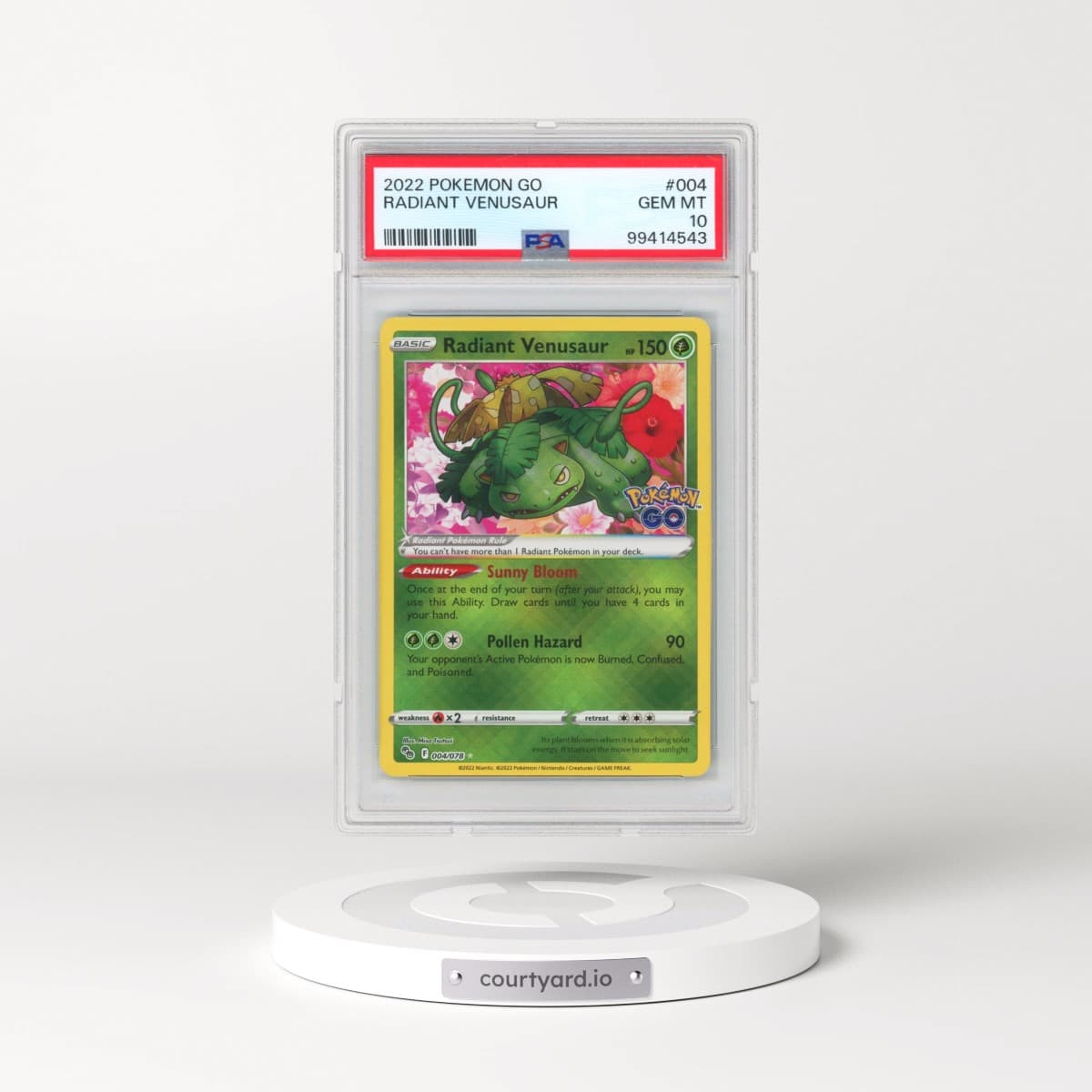2022 Pokémon Go #004 Radiant Venusaur - Holo (PSA 10 GEM MINT)