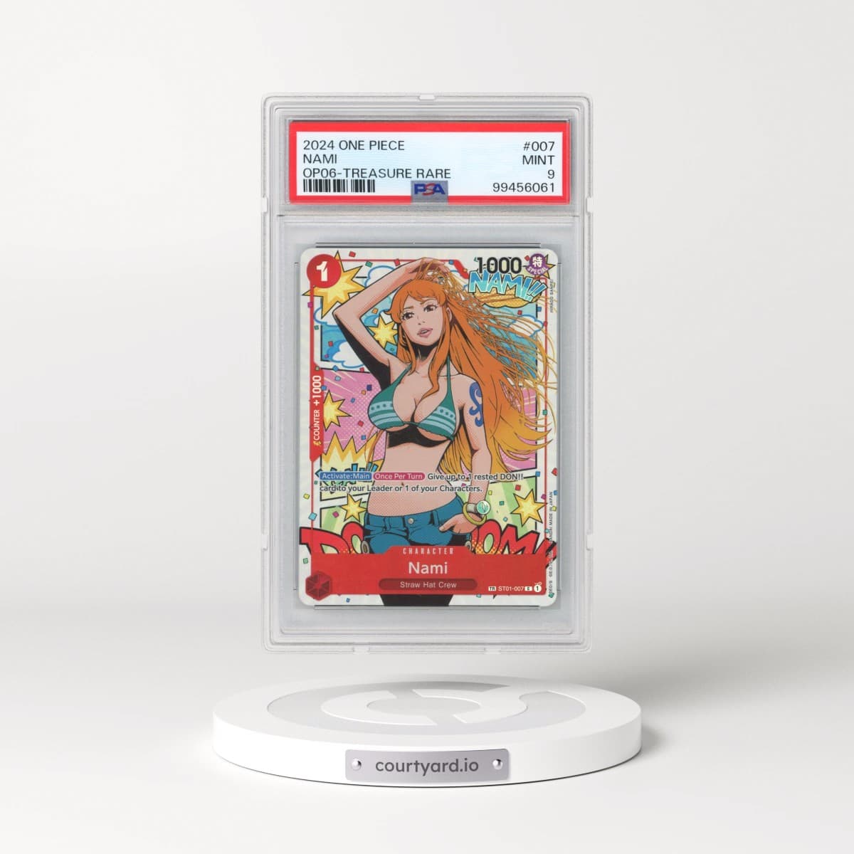 2024 One Piece OP06-Wings of the Captain #007 Nami - Treasure Rare (PSA 9 MINT)