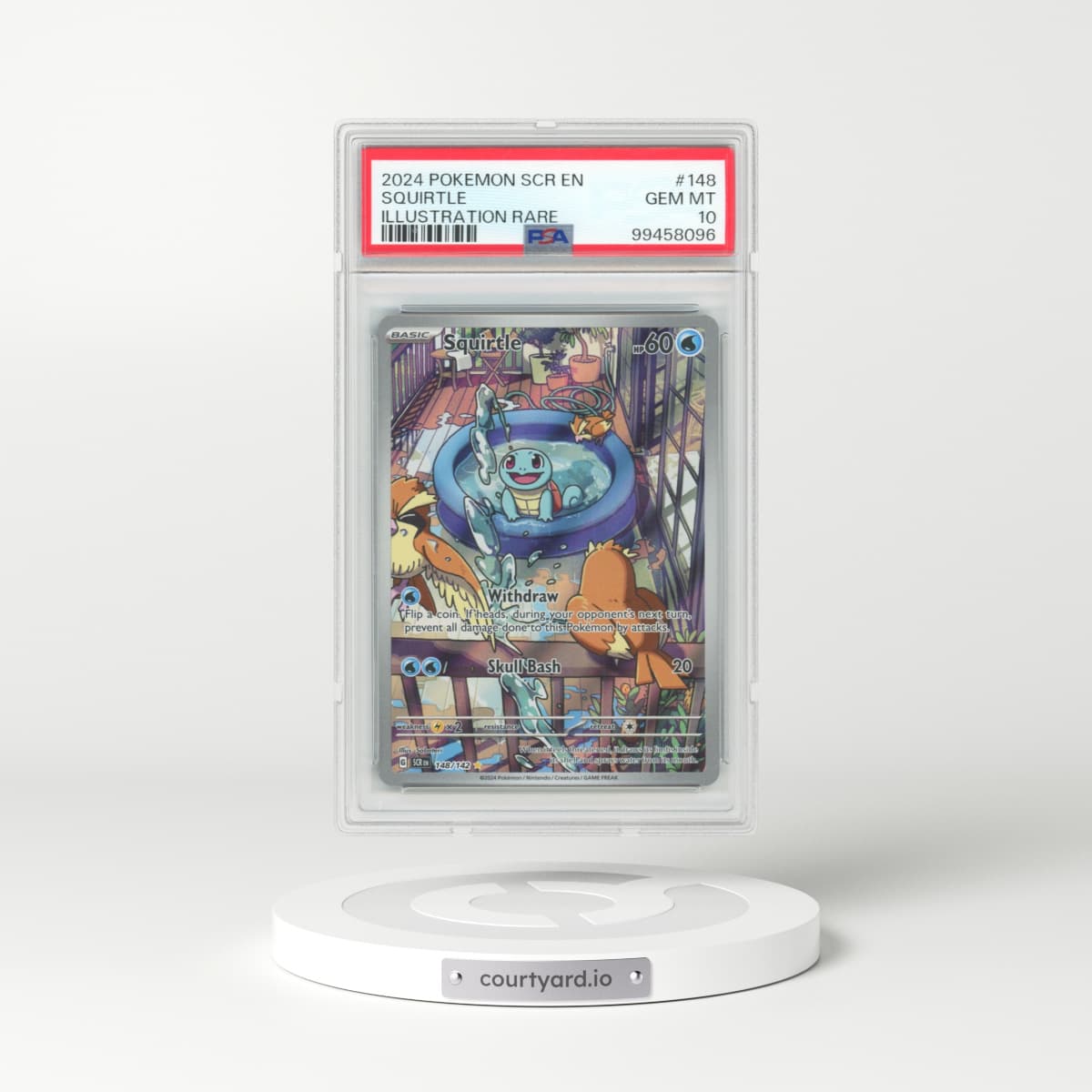 2024 Pokémon Scr EN-Stellar Crown #148 Squirtle - Illustration Rare (PSA 10 GEM MINT)