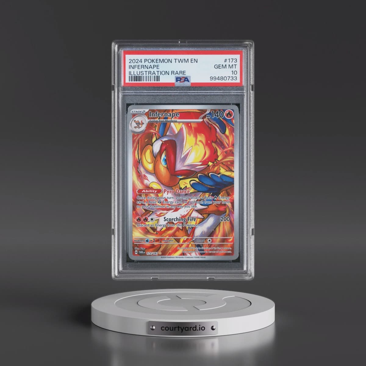 2024 Pokémon Twm EN-Twilight Masquerade #173 Infernape - Illustration Rare (PSA 10 GEM MINT)