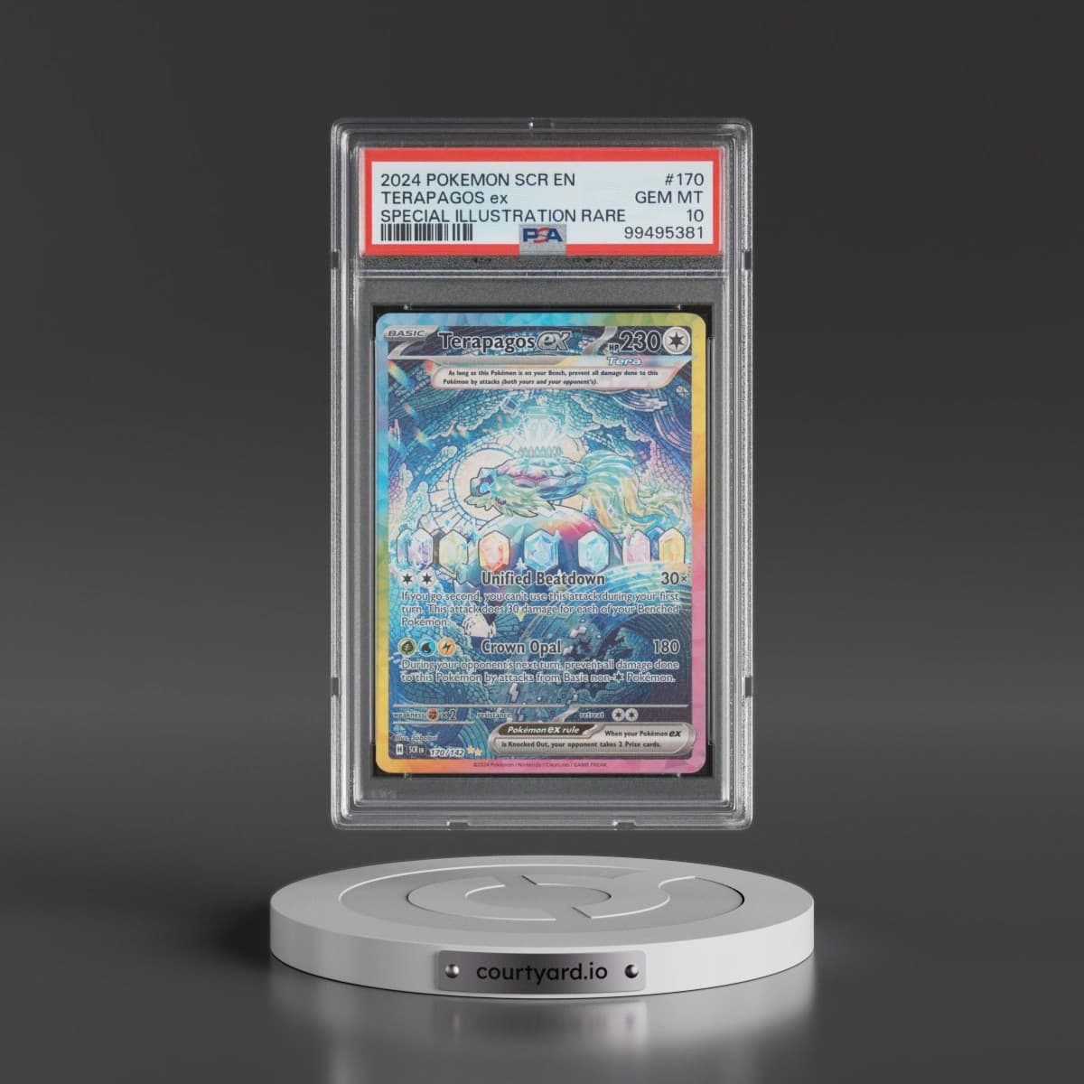 2024 Pokémon Scr EN-Stellar Crown #170 Terapagos EX - Holo Special Illustration Rare (PSA 10 GEM MINT)