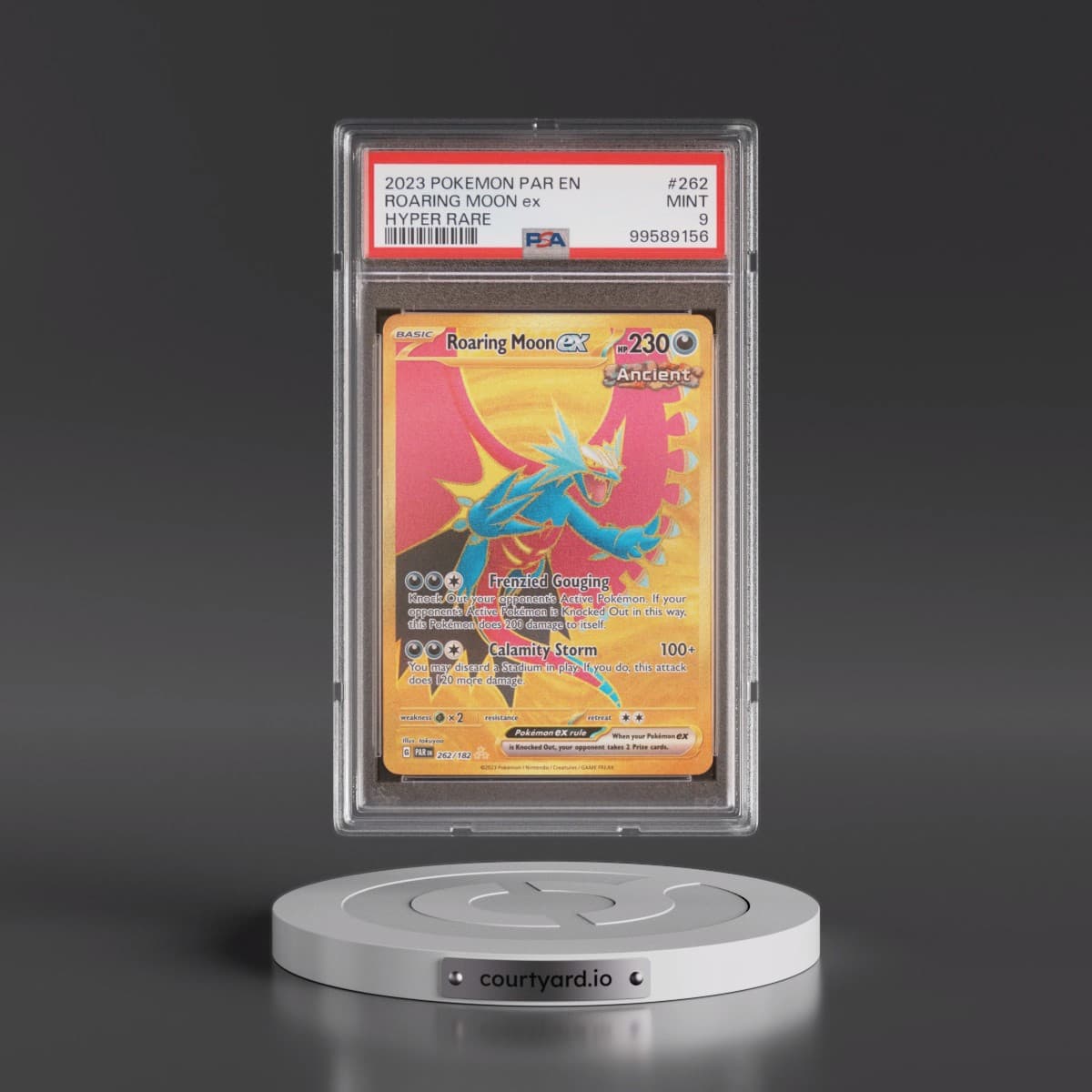 2023 Pokémon Par EN-Paradox Rift #262 Roaring Moon EX - Holo Hyper Rare (PSA 9 MINT)