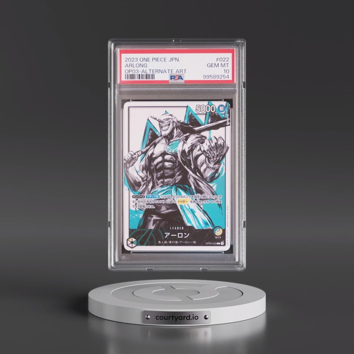 2023 One Piece Japanese OP03-Pillars of Strength #022 Arlong - Alternate Art (PSA 10 GEM MINT)