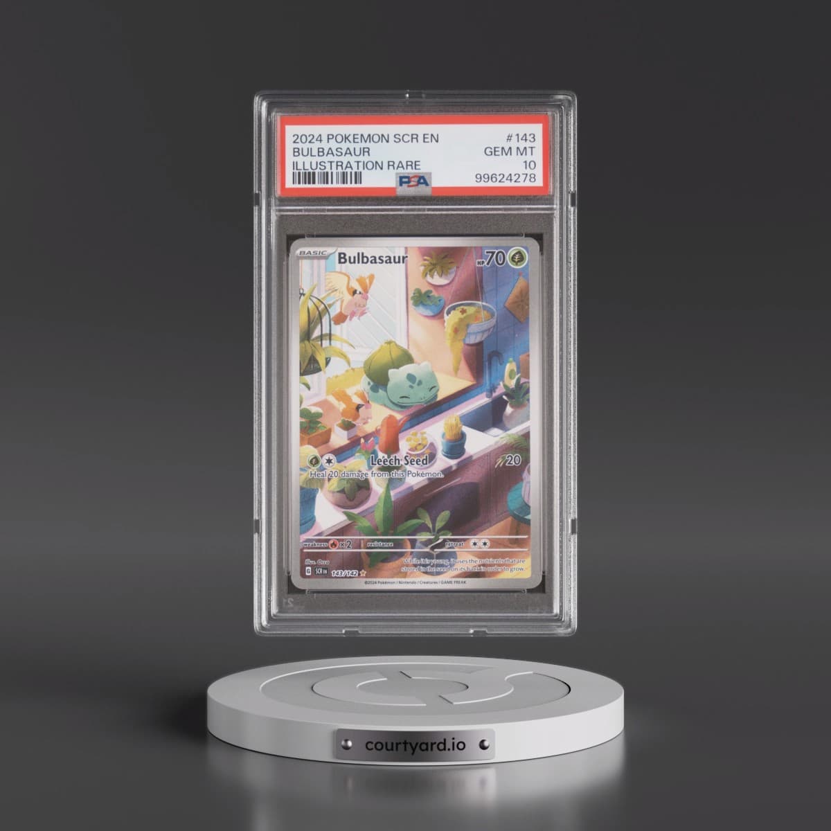 2024 Pokémon Scr EN-Stellar Crown #143 Bulbasaur - Illustration Rare (PSA 10 GEM MINT)