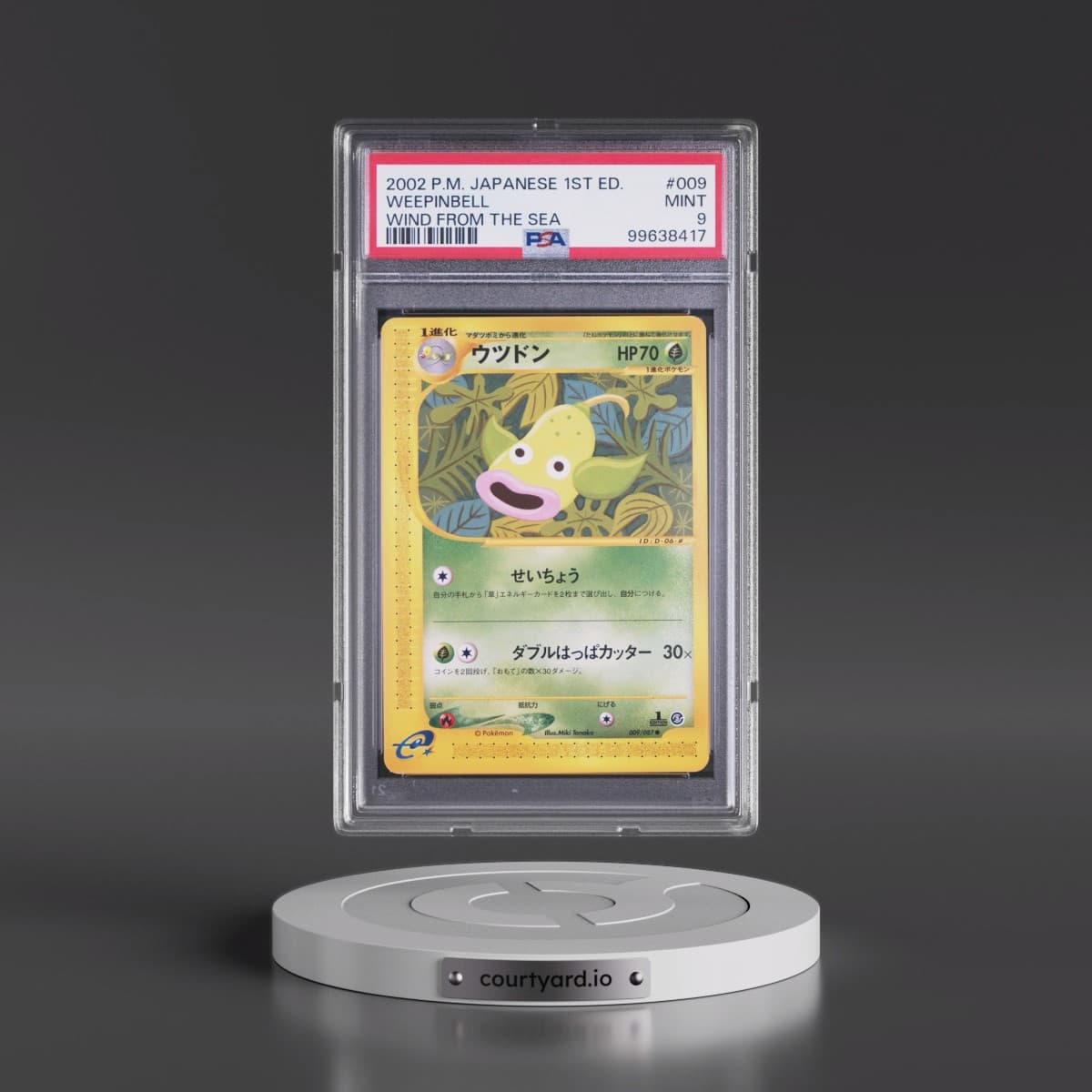 2002 Pokémon Wind From the Sea #009 Weepinbell - 1st Edition (PSA 9 MINT)