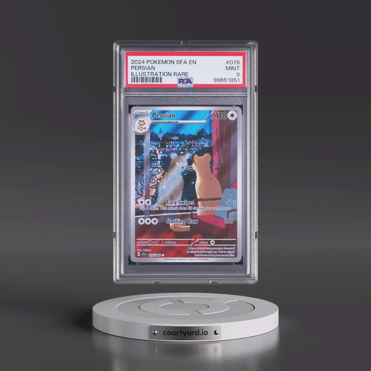 2024 Pokémon Sfa EN-Shrouded Fable #078 Persian - Illustration Rare (PSA 9 MINT)