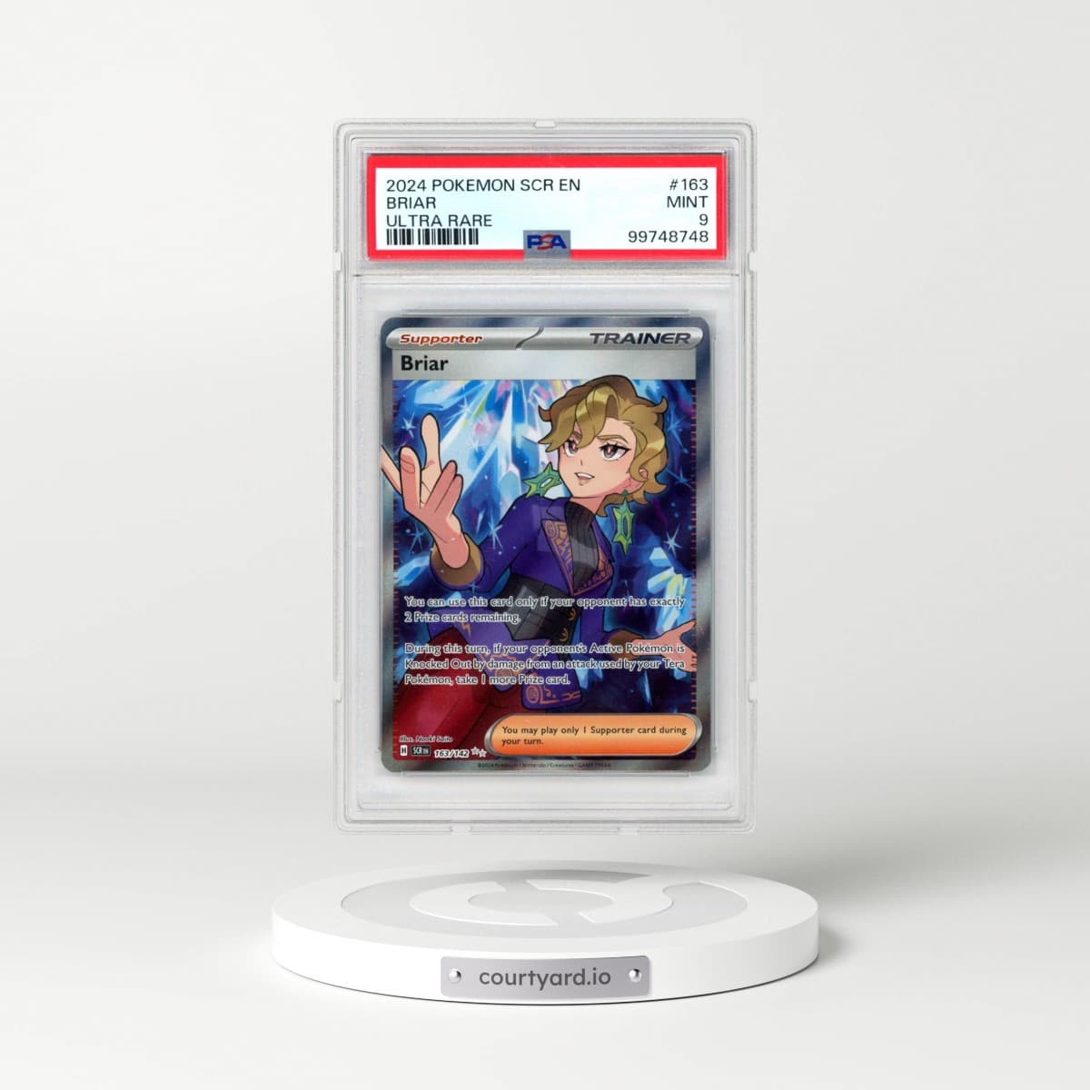 2024 Pokémon Scr EN-Stellar Crown #163 Briar - Ultra Rare (PSA 9 MINT)