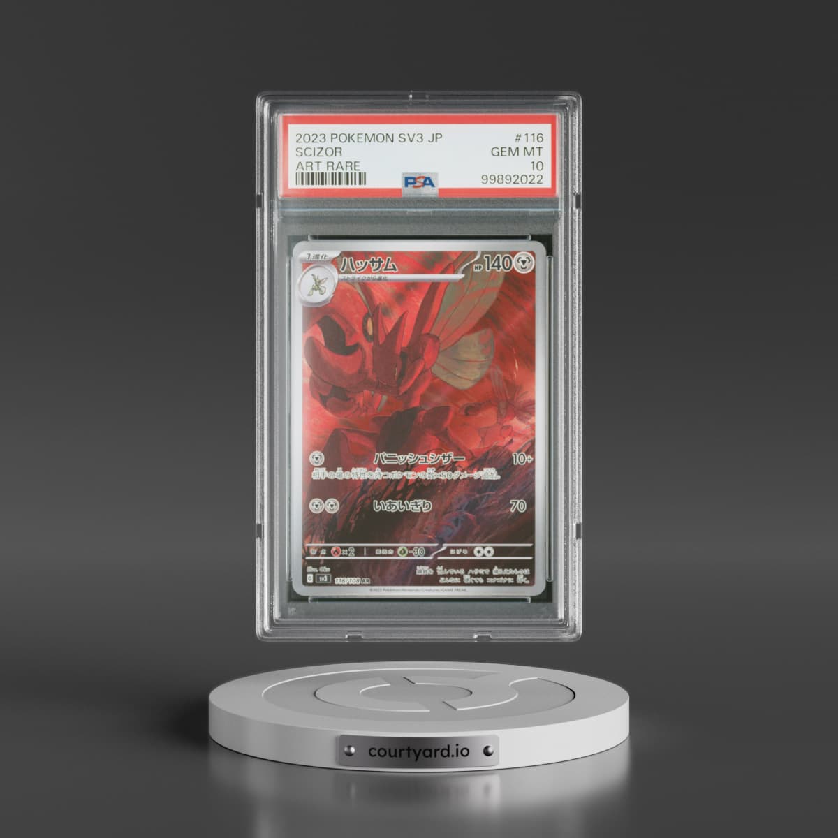 2023 Pokémon SV3-Ruler of the Black Flame #116 Scizor - Art Rare (PSA 10 GEM MINT)