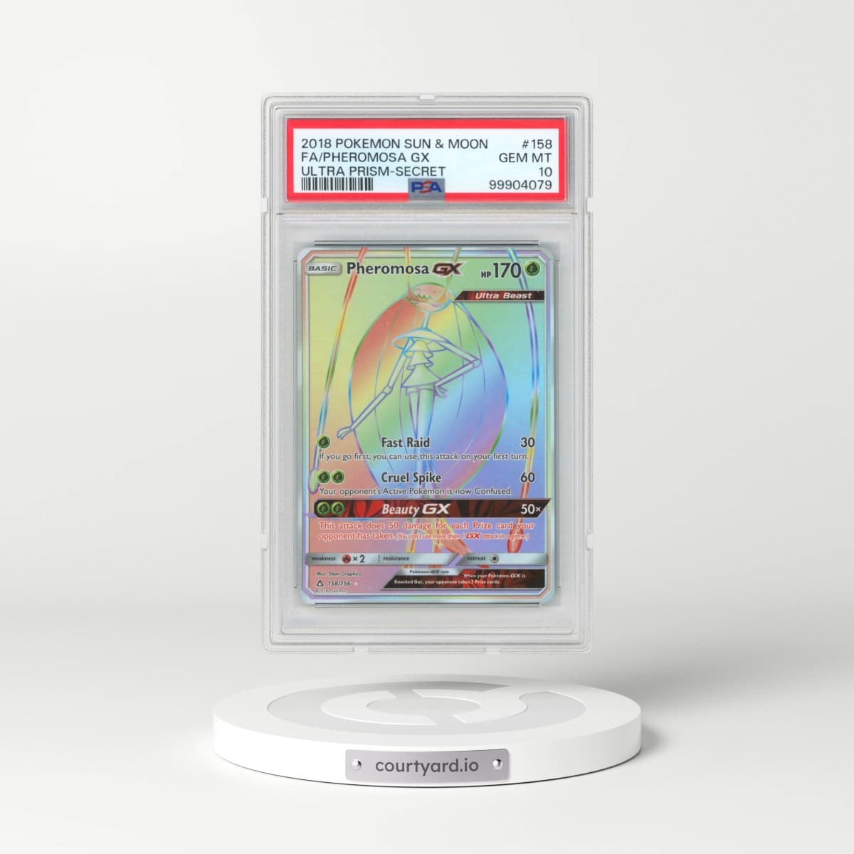 2018 Pokémon Sun & Moon Ultra Prism #158 Pheromosa GX - Holo Full Art Secret (PSA 10 GEM MINT)