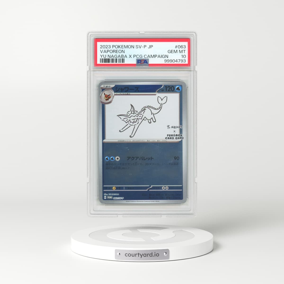 2023 Japanese Pokémon SV-P Promo #063 Vaporeon - YU Nagaba X Pokemon Card Game Campaign (PSA 10 GEM MINT)