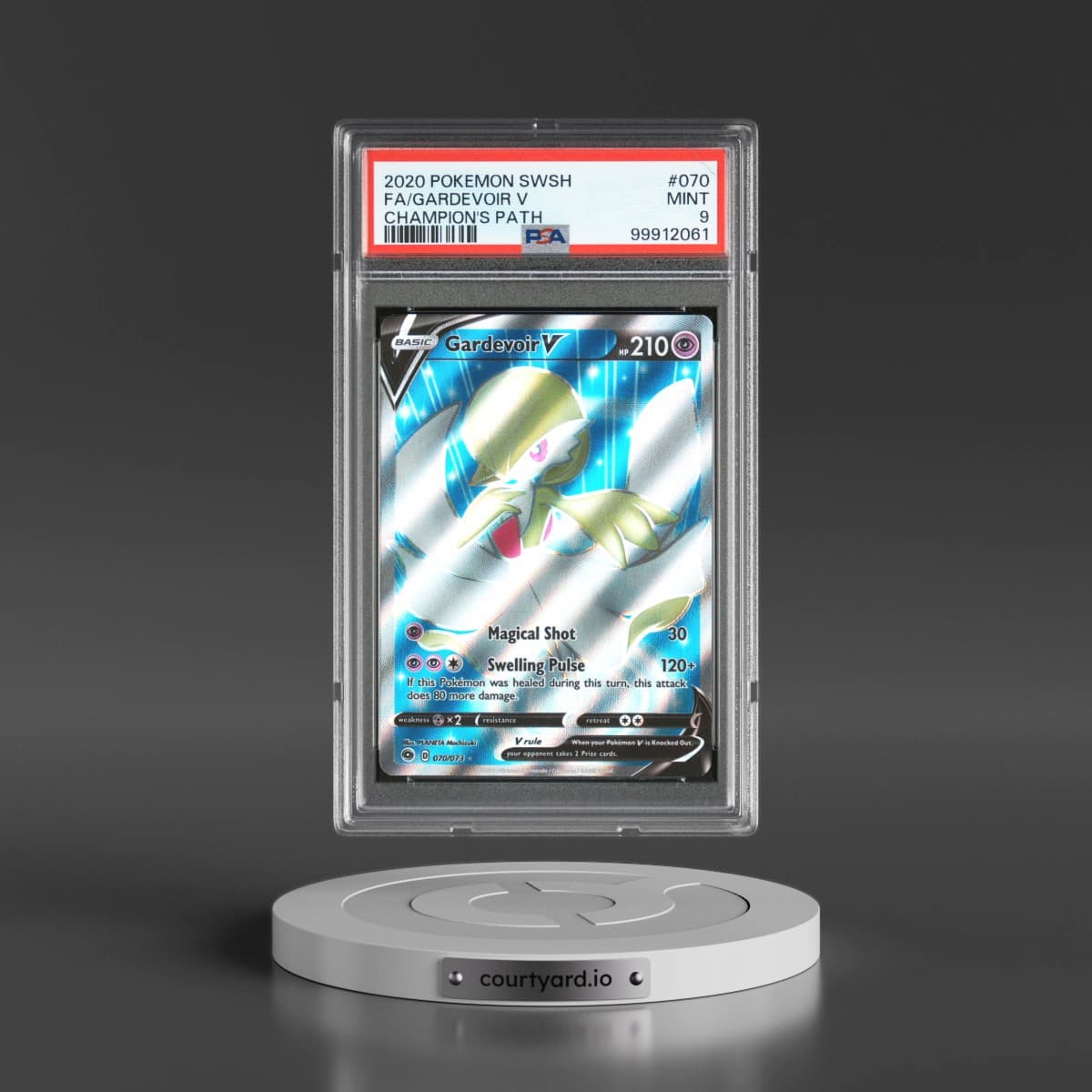 2020 Pokémon Sword & Shield Champion's Path #070 Gardevoir V - Holo Full Art (PSA 9 MINT)