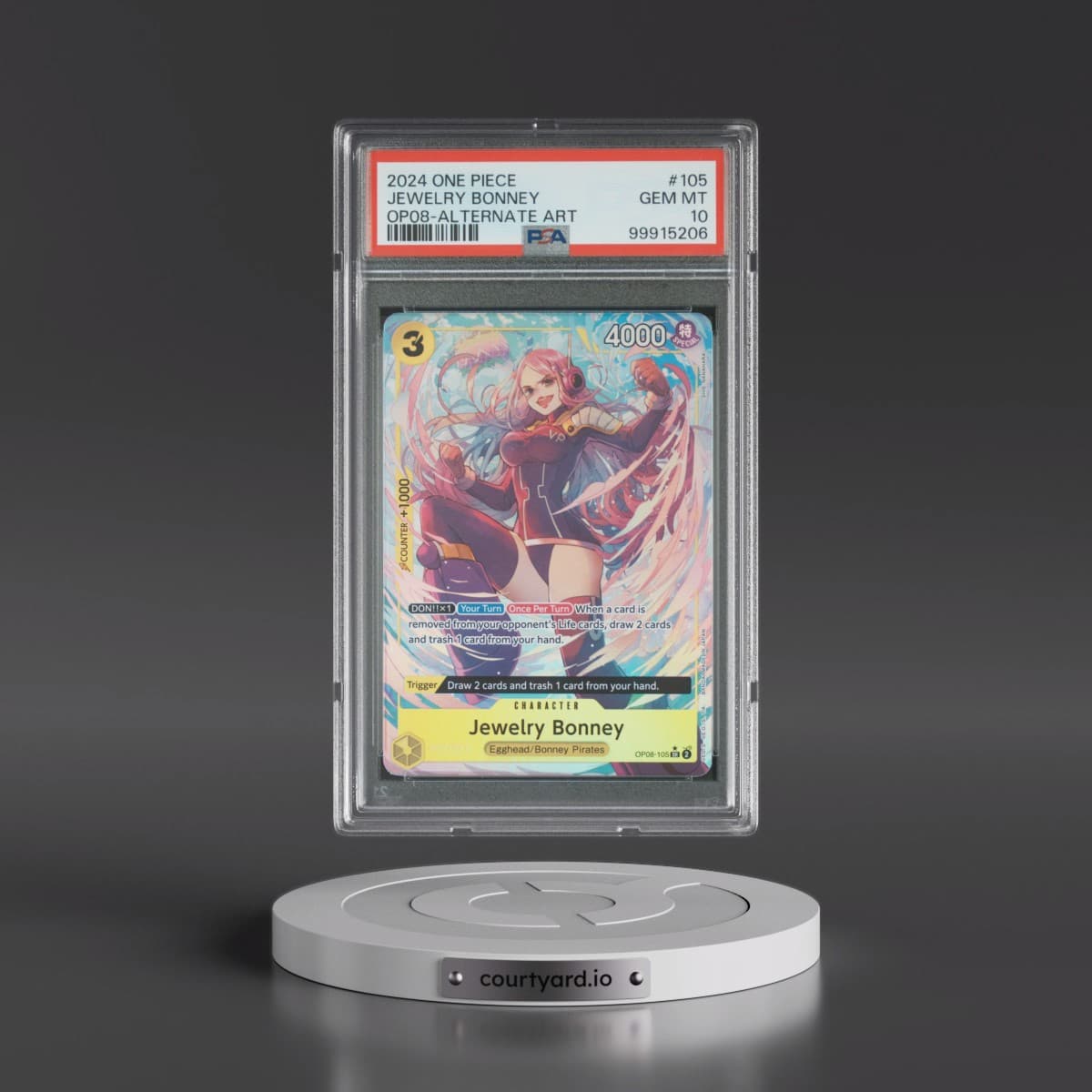 2024 One Piece OP08-Two Legends #105 Jewelry Bonney - Alternate Art (PSA 10 GEM MINT)