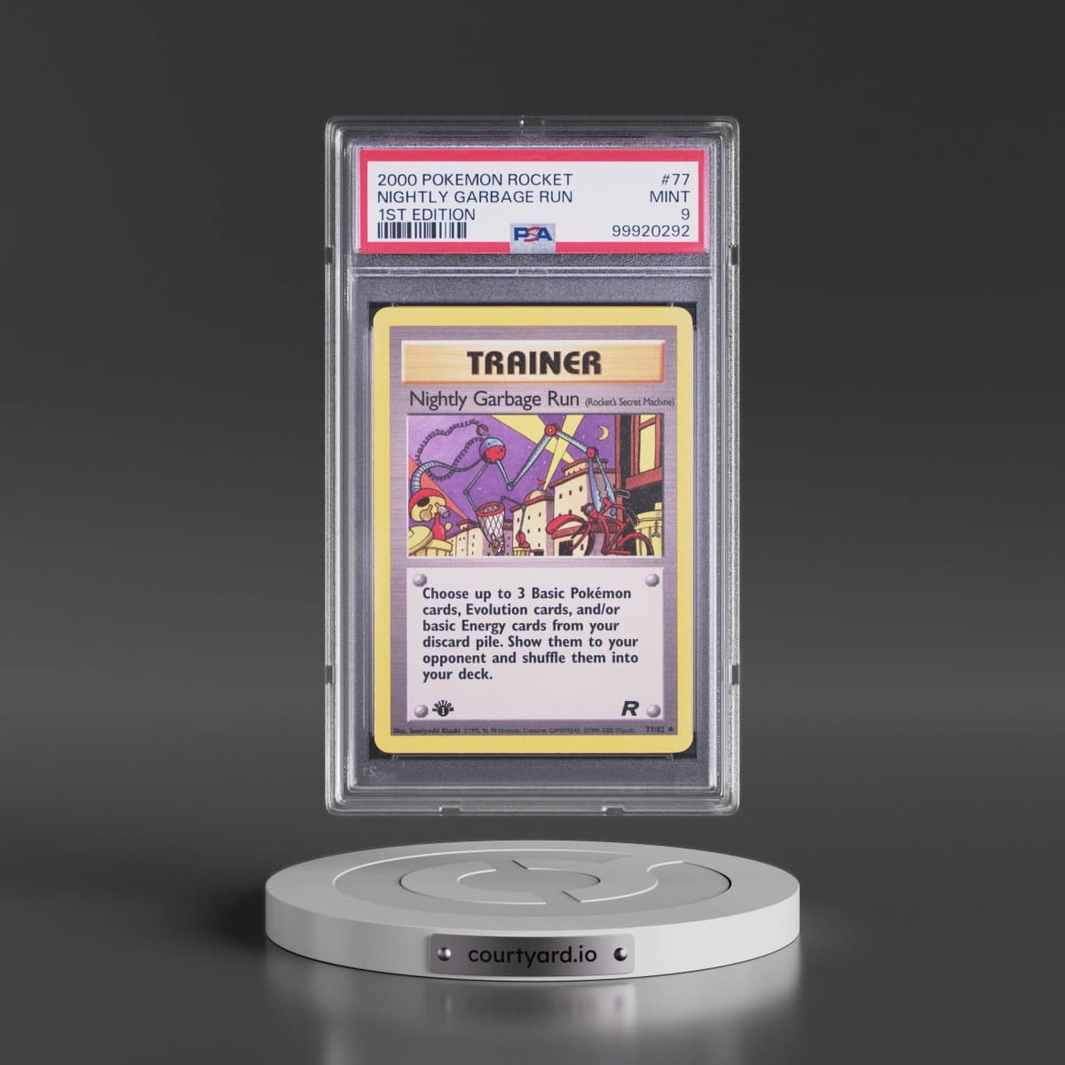 2000 Pokémon Rocket #77 Nightly Garbage Run - 1st Edition (PSA 9 MINT)