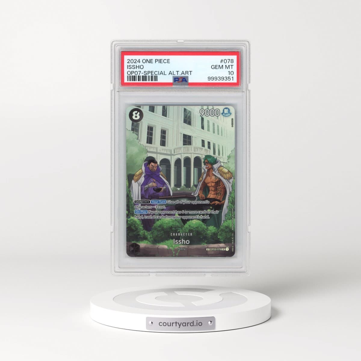 2024 One Piece OP07-500 Years in the Future #078 Issho - Special Alternate Art (PSA 10 GEM MINT)