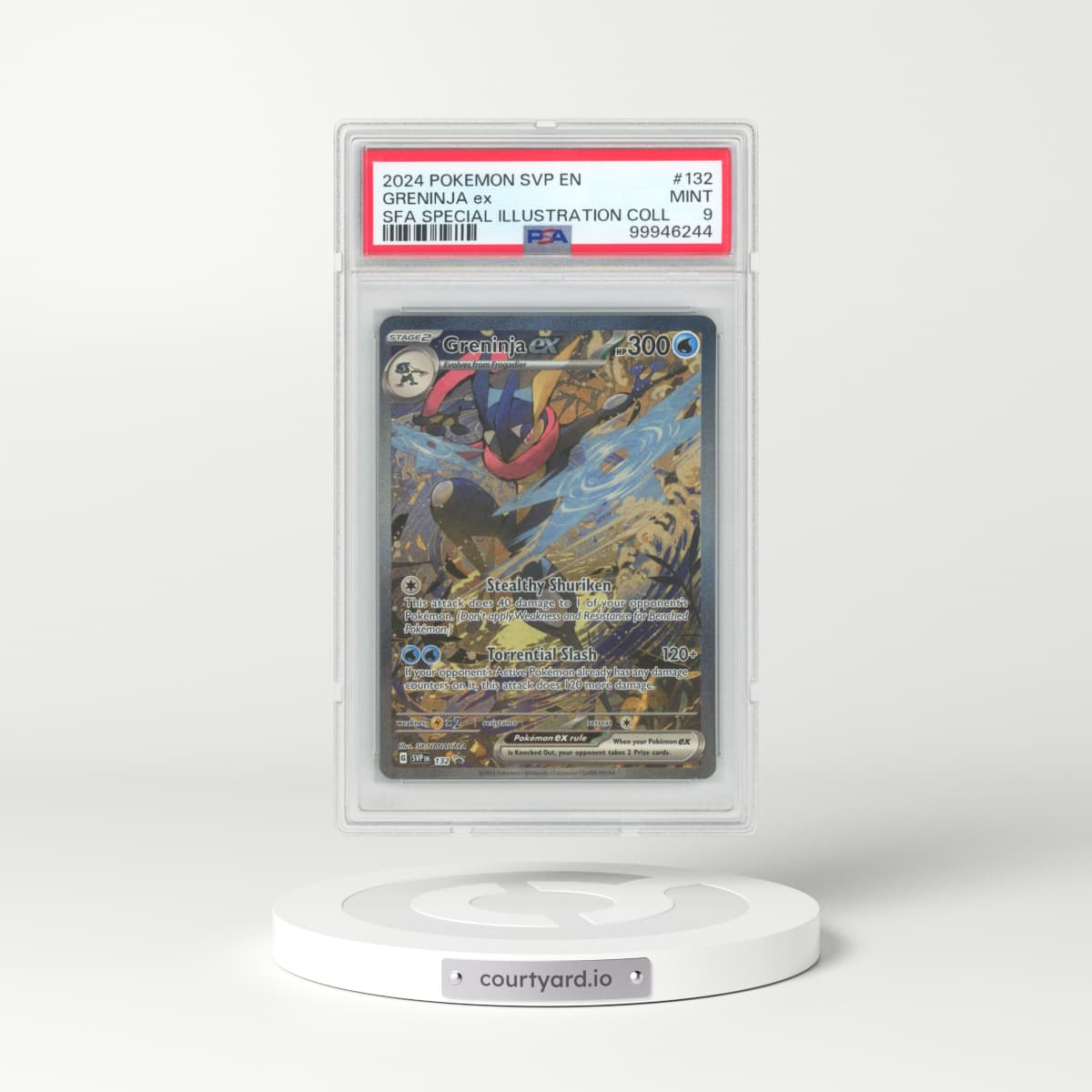 2024 Pokémon Svp EN-SV Black Star Promo #132 Greninja EX - Holo Shrouded Fable Special Illustration Collection (PSA 9 MINT)