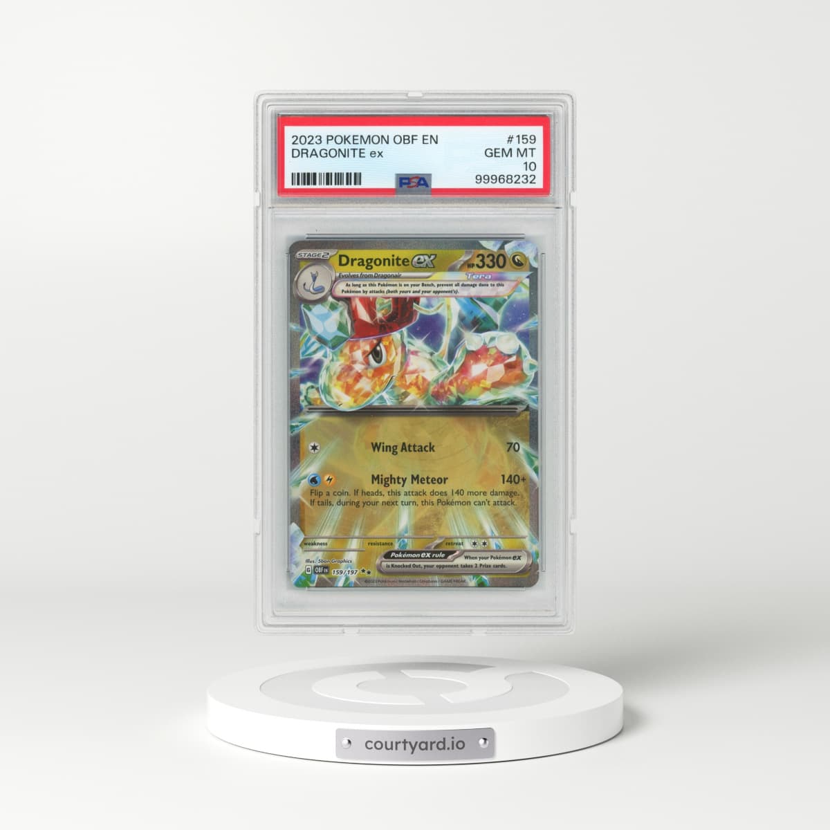 2023 Pokémon Obf EN-Obsidian Flames #159 Dragonite EX - Holo (PSA 10 GEM MINT)