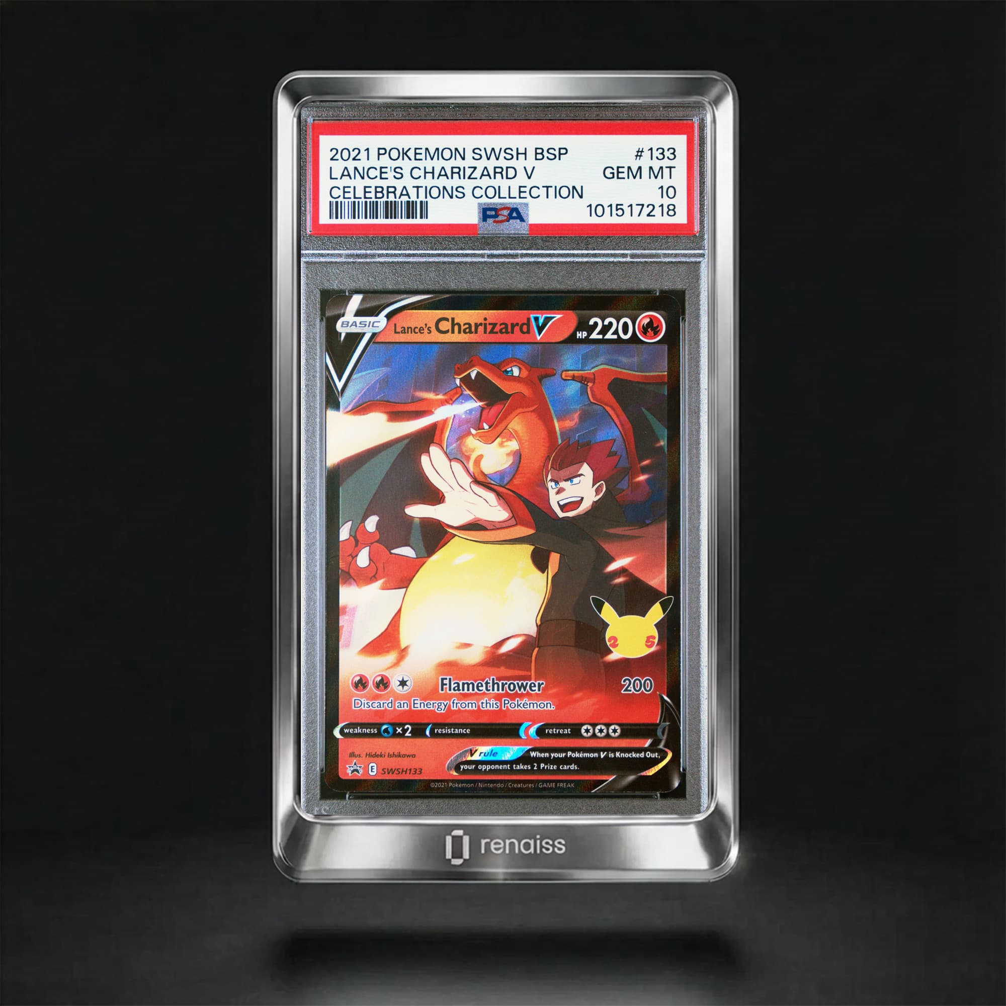 PSA 10 Gem Mint 2021 Pokemon Swsh Black Star Promo #133 Lance's Charizard V