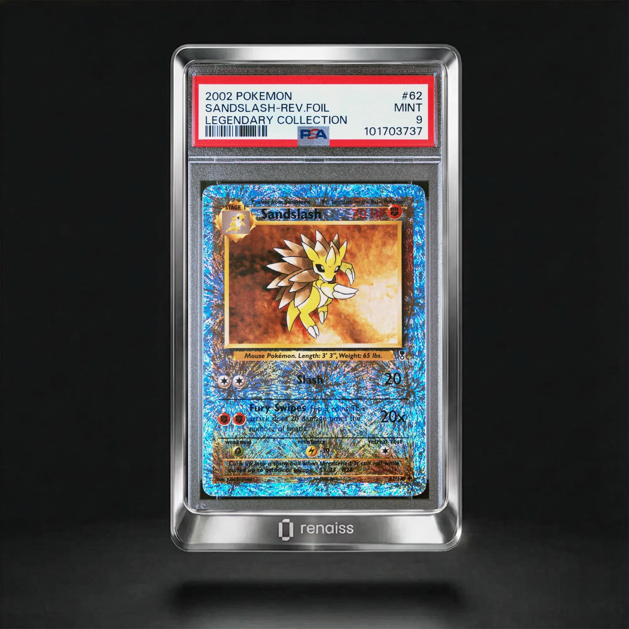 PSA 9 Mint 2002 Pokemon Legendary Collection #62 Sandslash-Rev.Foil
