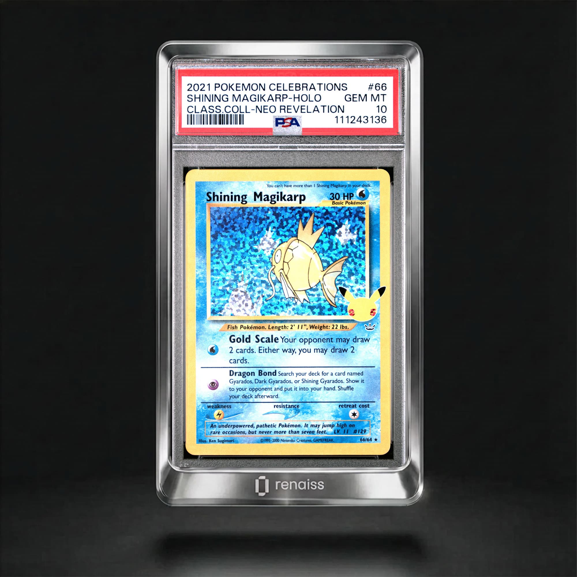 PSA 10 Gem Mint 2021 Pokemon Celebrations Classic Collection #66 Shining Magikarp-Holo
