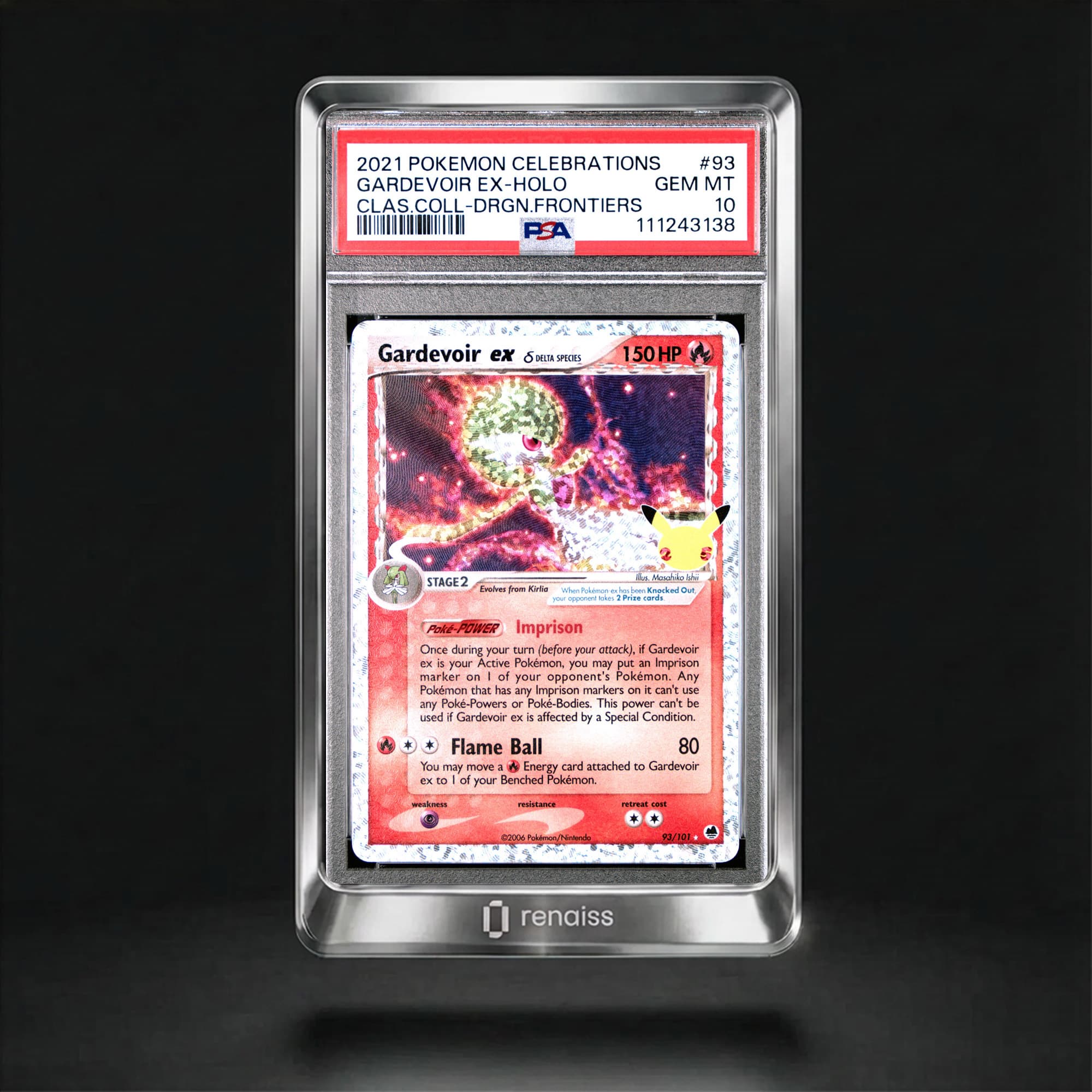 PSA 10 Gem Mint 2021 Pokemon Celebrations Classic Collection #93 Gardevoir Ex-Holo