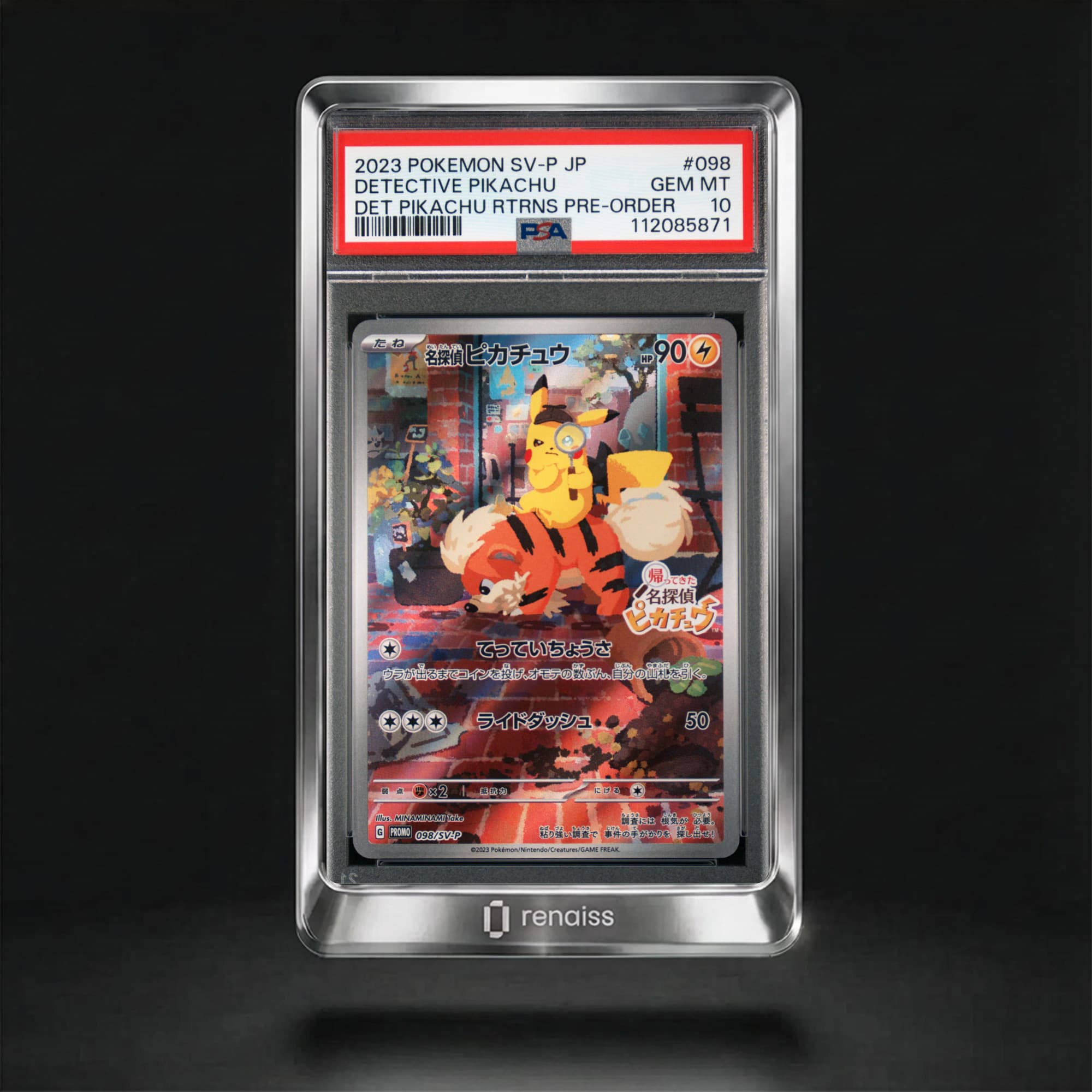 PSA 10 Gem Mint 2023 Pokemon Japanese Sv-P Promo #098 Detective Pikachu