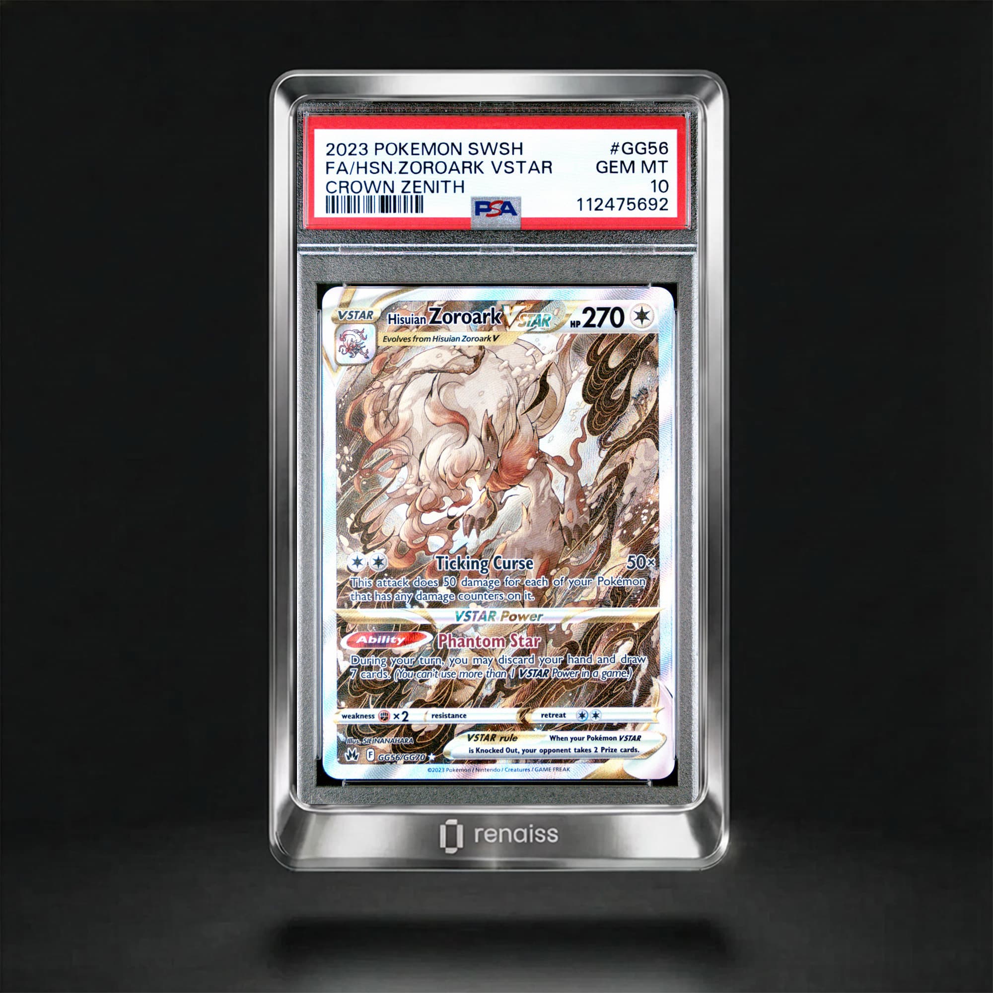 PSA 10 Gem Mint 2023 Pokemon Sword And Shield Crown Zenith #GG56 Hsn.Zoroark Vstar