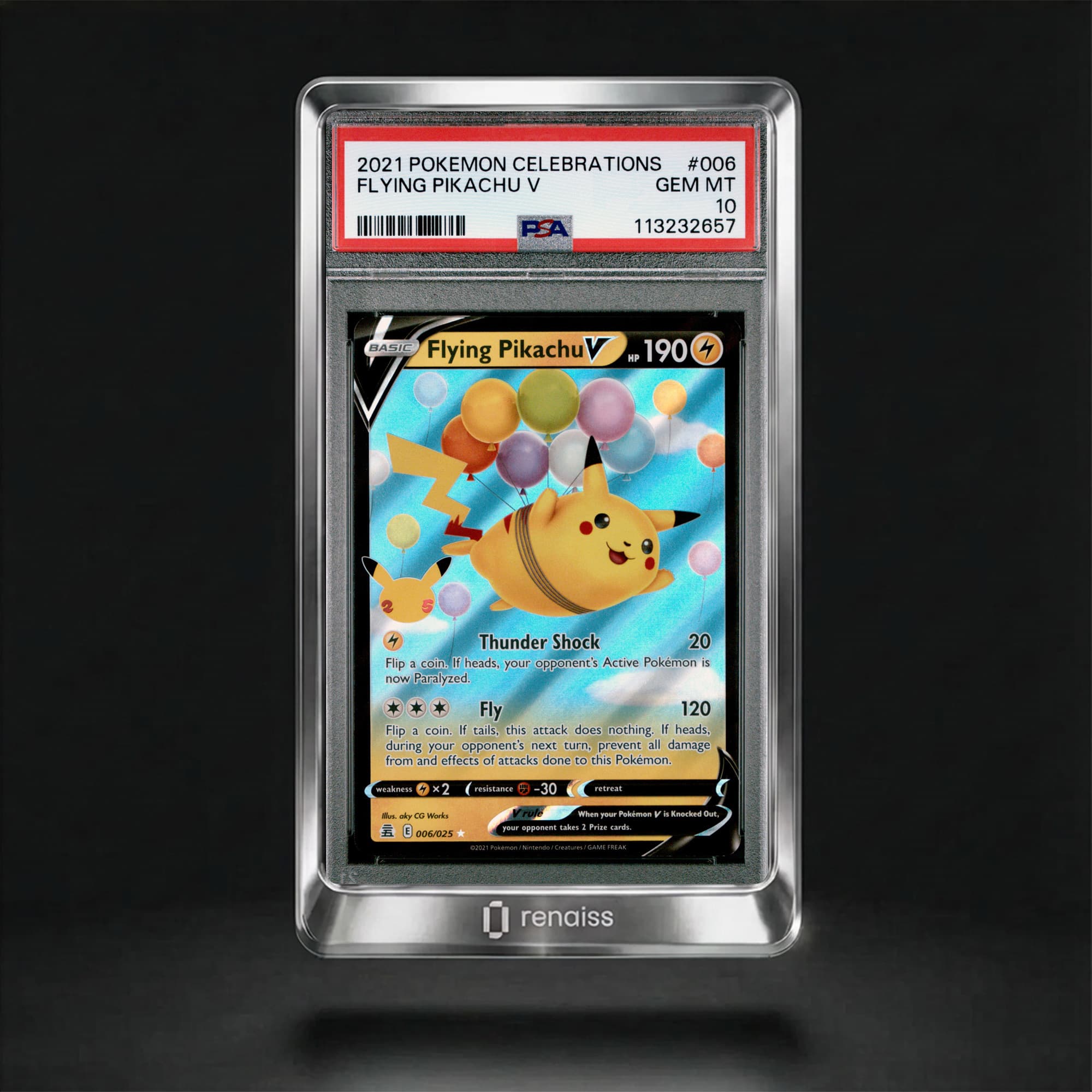 PSA 10 Gem Mint 2021 Pokemon Celebrations #6 Flying Pikachu V